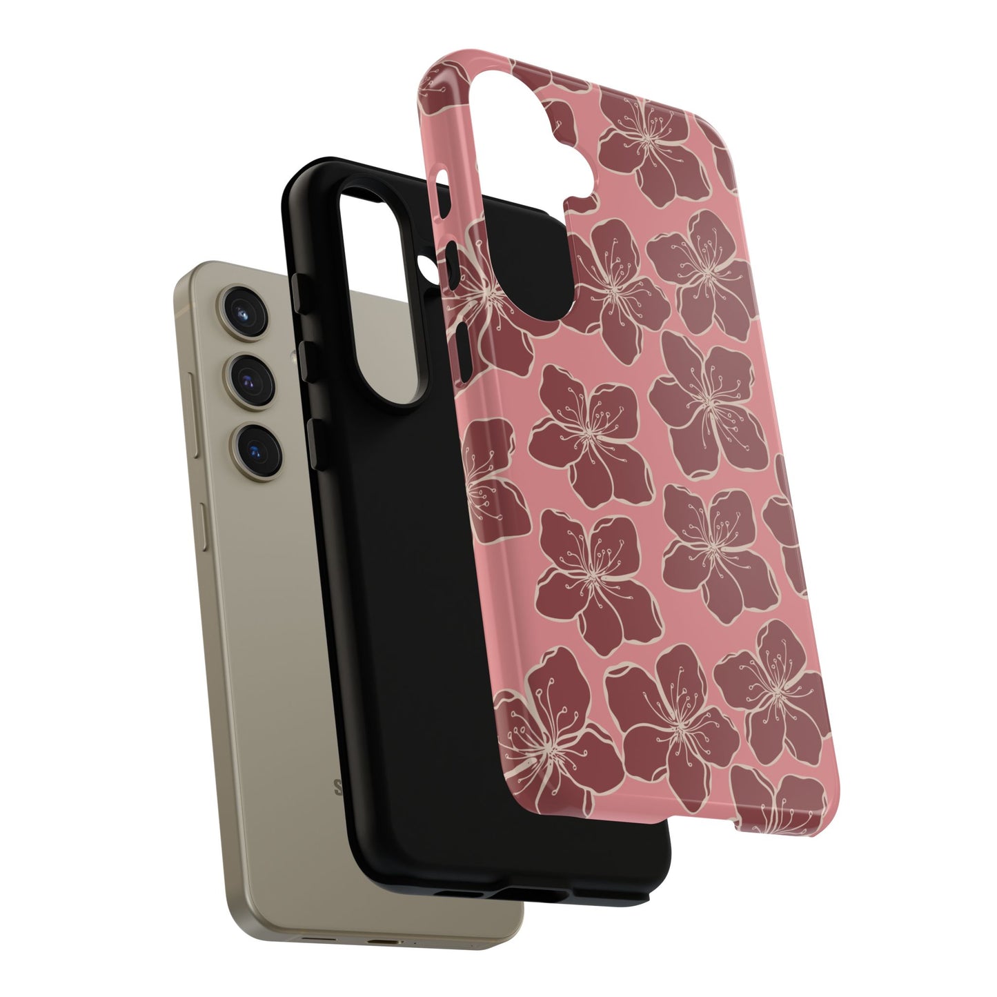 Retro Cherry Blossom Phone Case Pink for Samsung