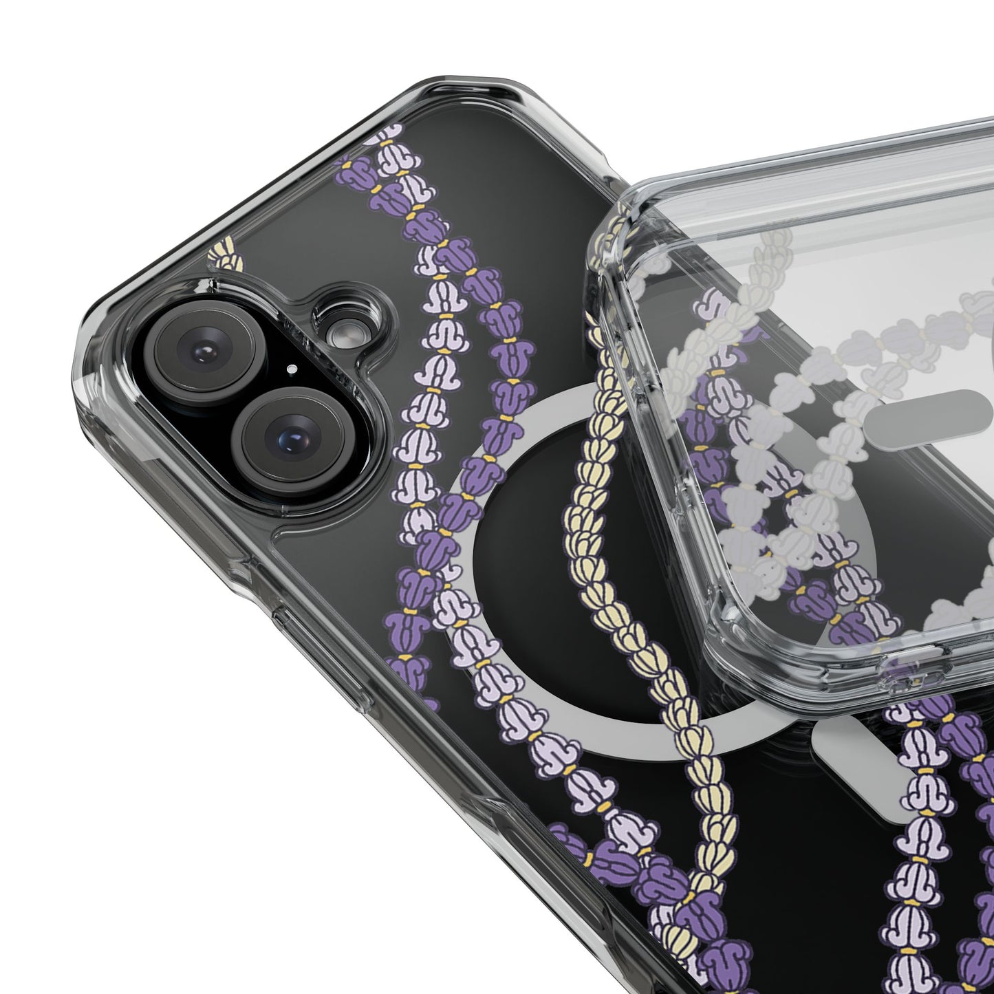 Dual Pikake Lei MagSafe Clear Case