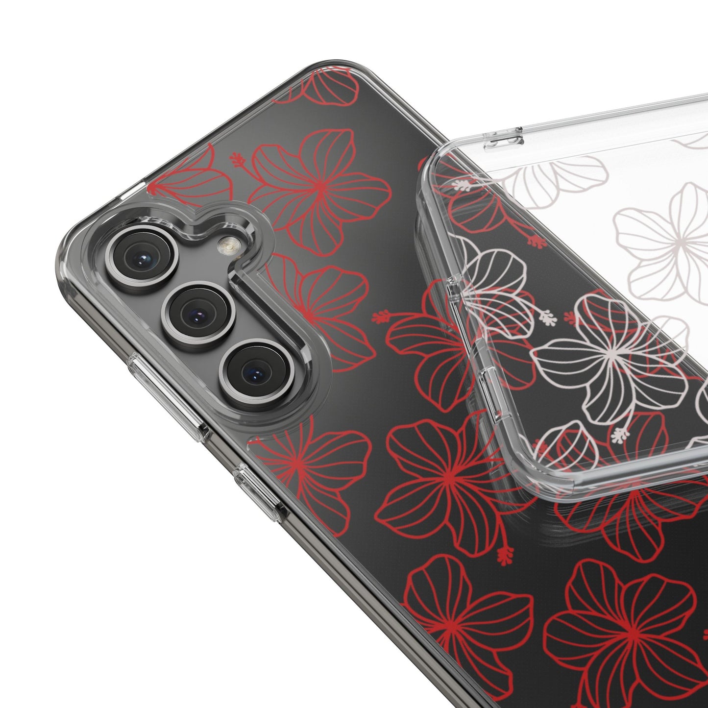 Red Hibiscus Clear Case for Samsung