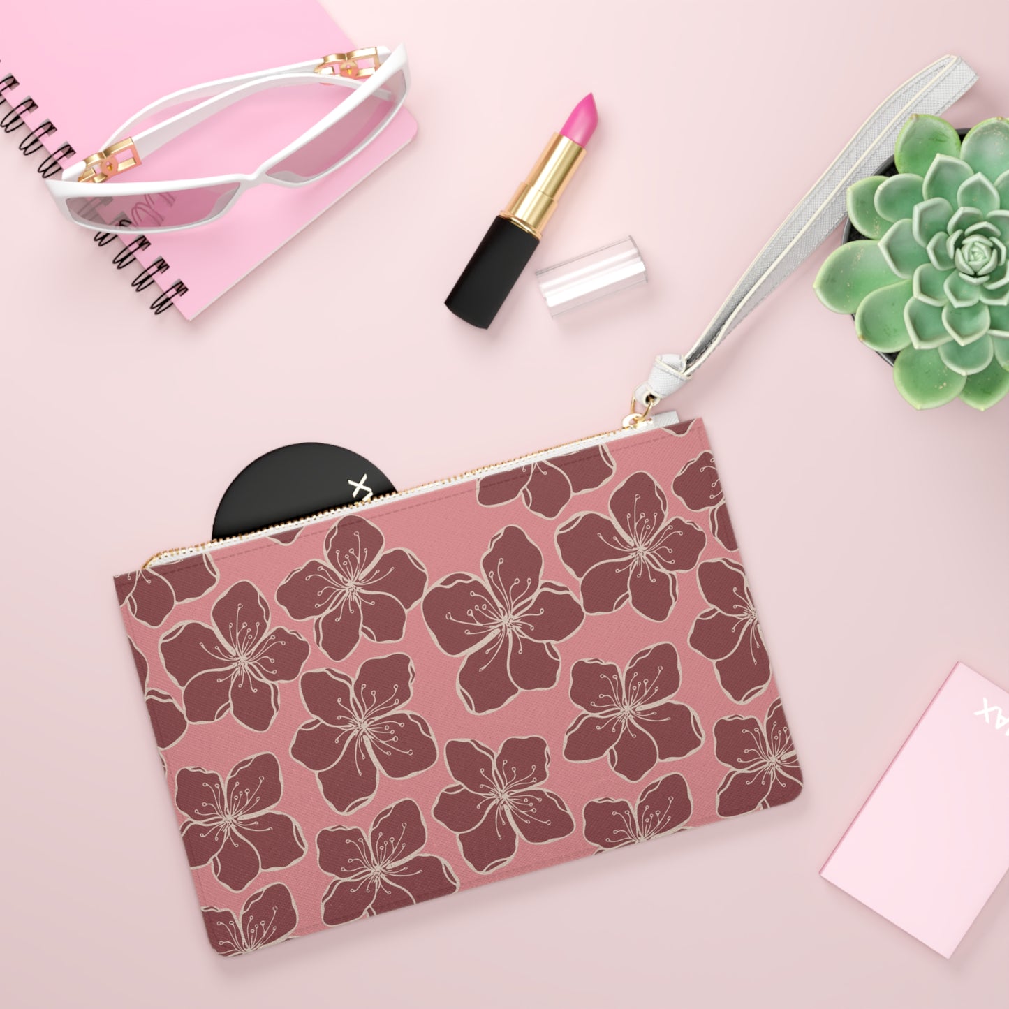 Retro Cherry Blossom Clutch Bag