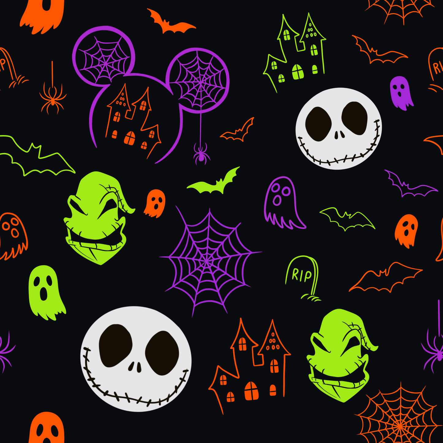 Oogie Boogie Repeat Surface Pattern for Hafa Aloha Threads