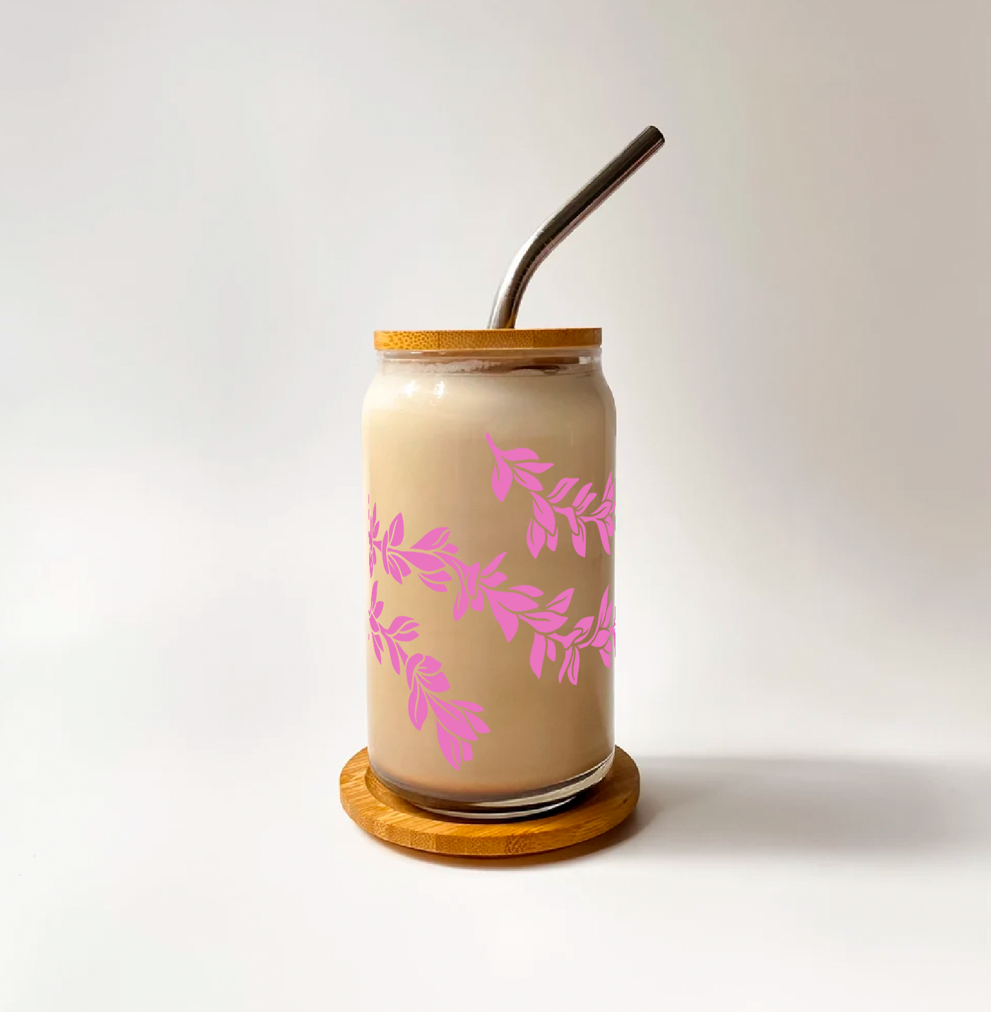 Plumeria Lei Glass Can Cup