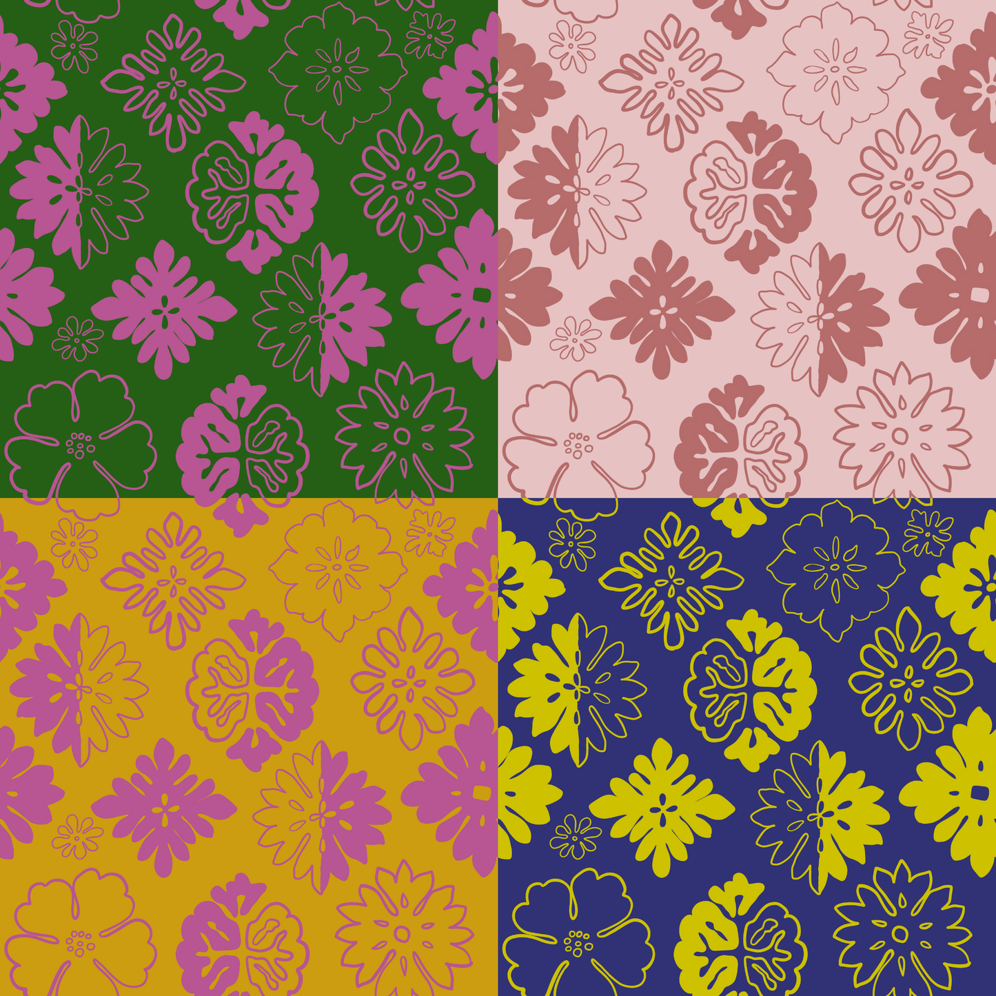 Bold Floral Medallion Surface Pattern