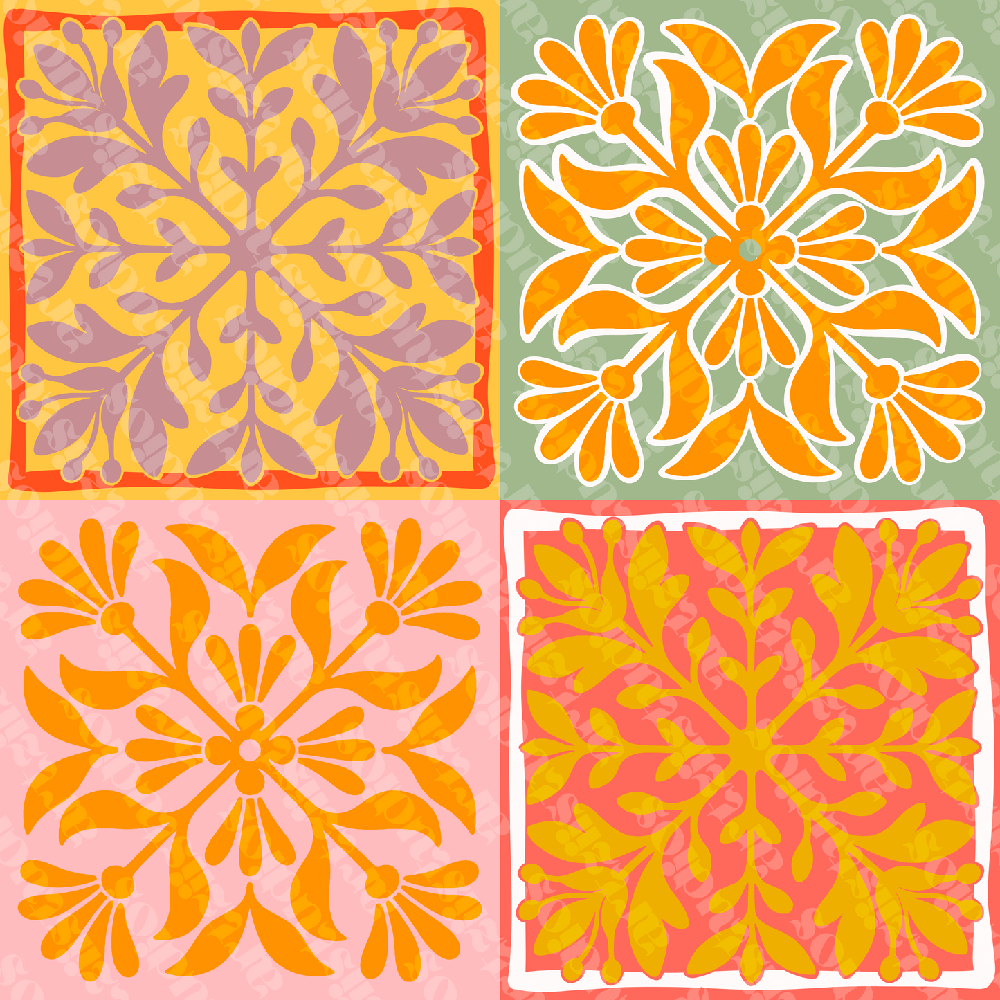 Guava Pop Quilt Repeat Surface Pattern for HaaandCo