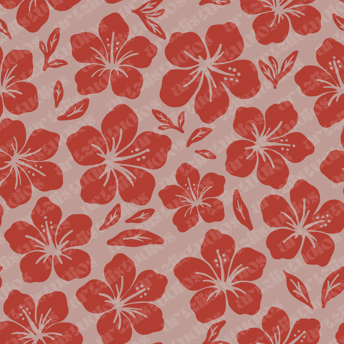 Hibiscus Frenzy Surface Pattern