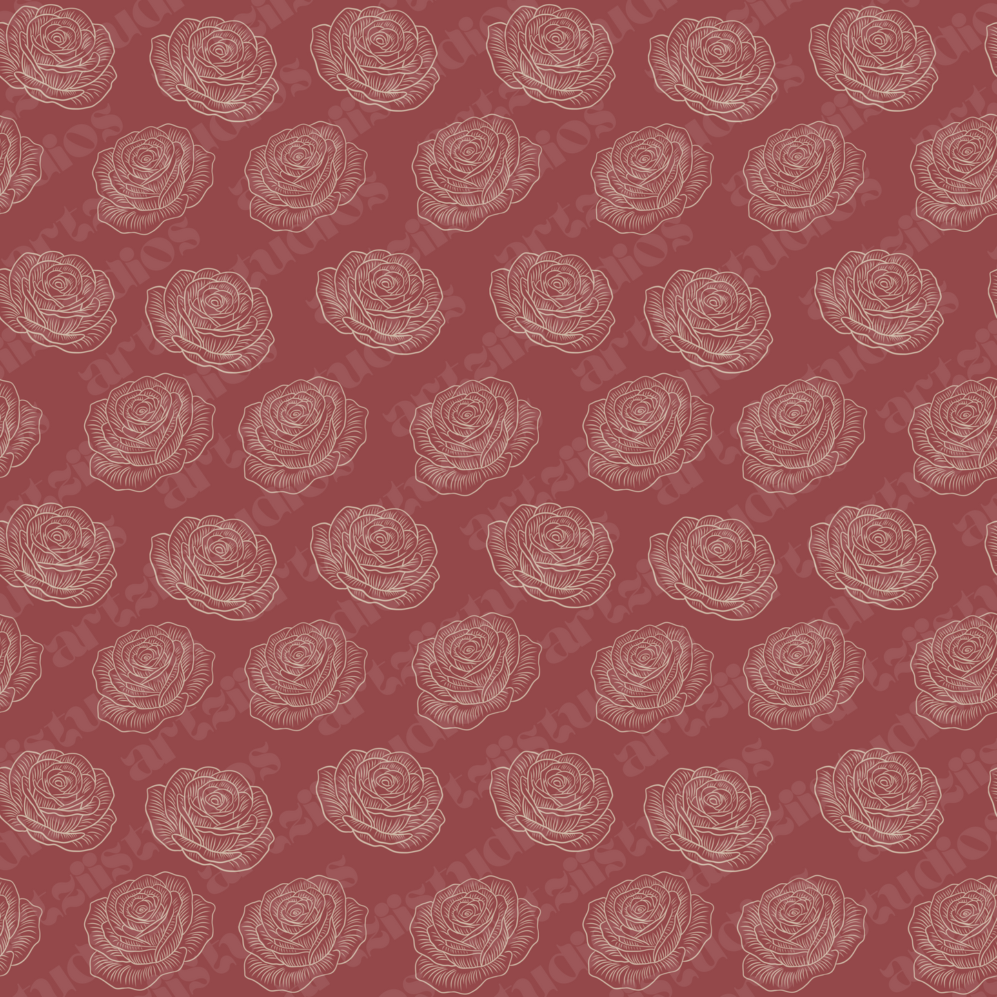 Simple Rose Repeat Surface Pattern
