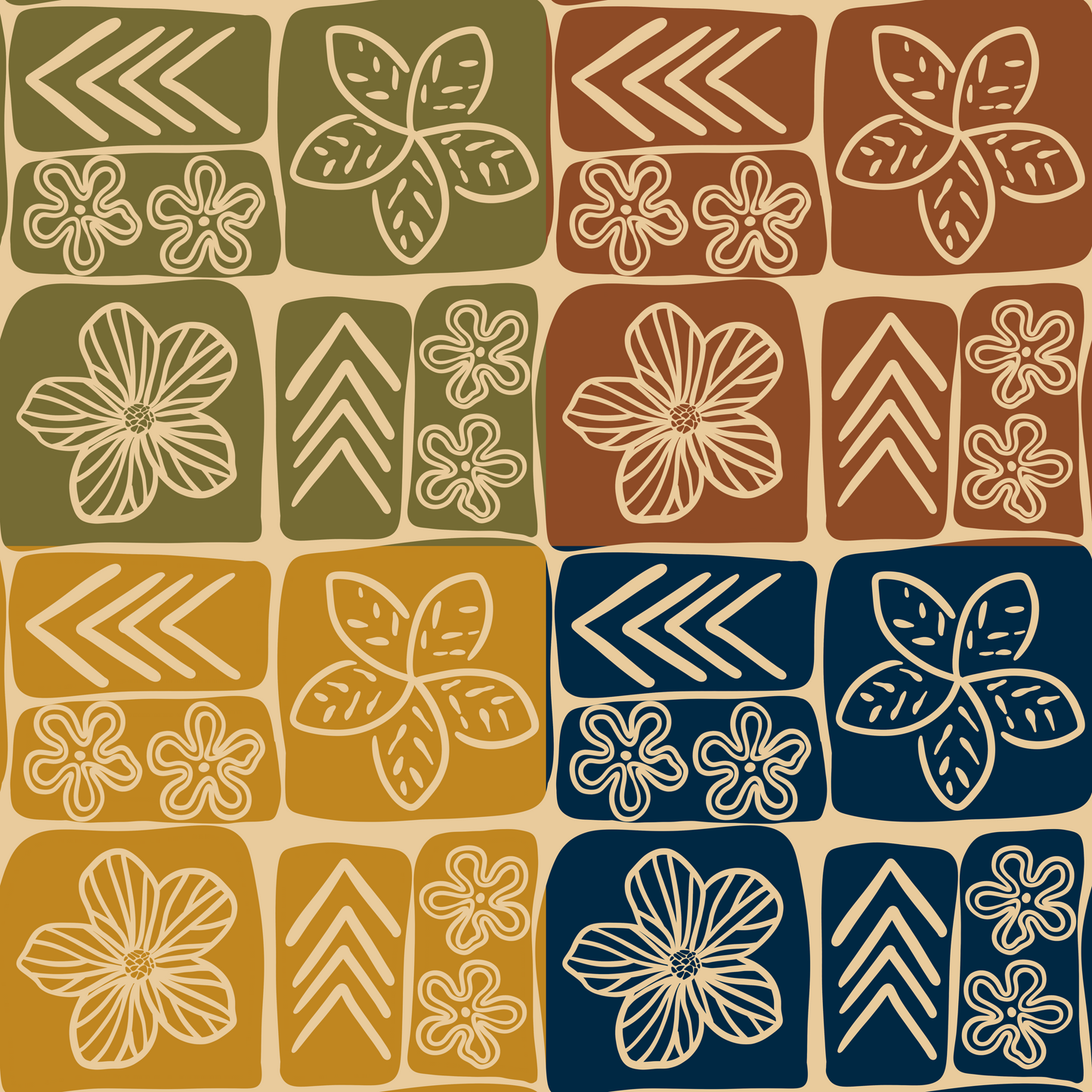 Tropic Tiles Repeat Surface Pattern