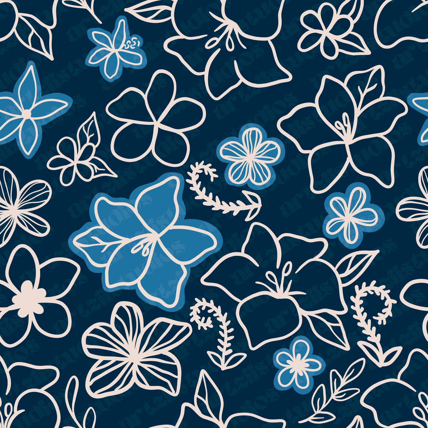 Island Breeze Bloom Repeat Surface Pattern
