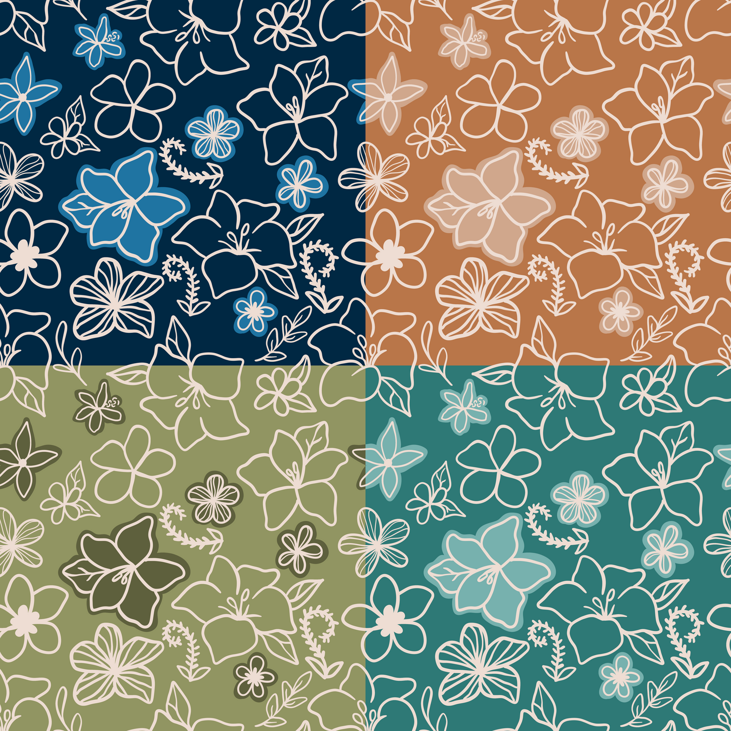 Island Breeze Bloom Repeat Surface Pattern