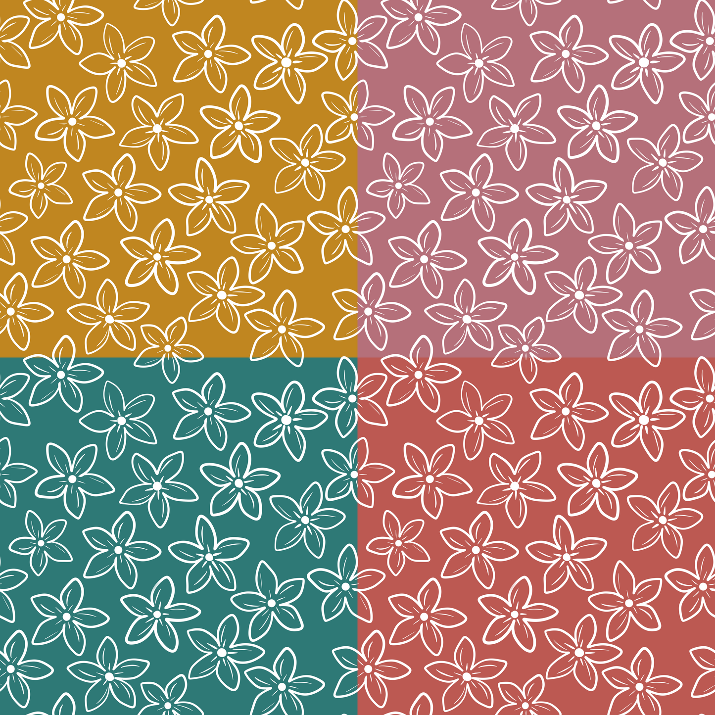 Simple Stephanotis Flower Repeat Surface Pattern