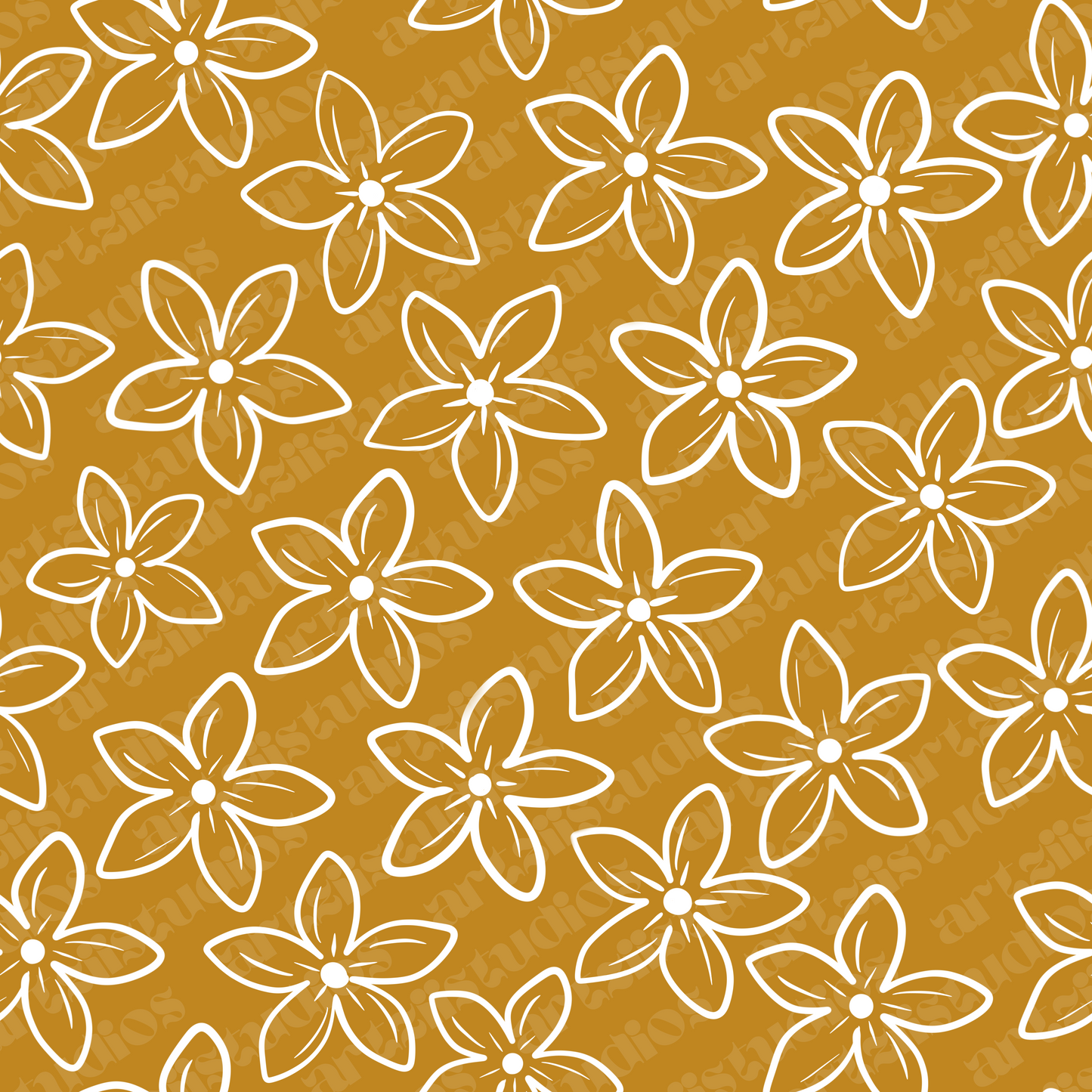 Simple Stephanotis Flower Repeat Surface Pattern