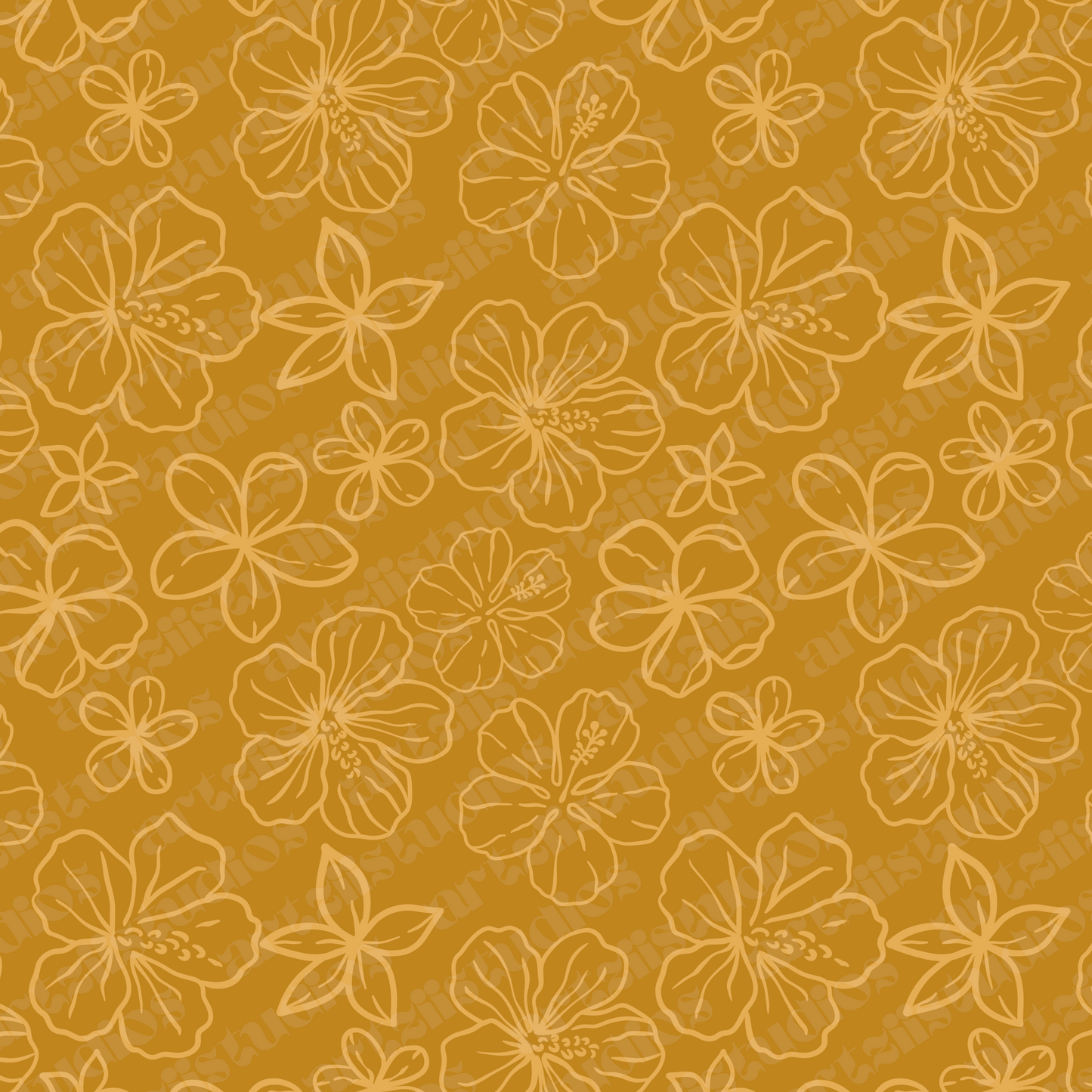 Mixed Island Flowers Repeat Surface Pattern
