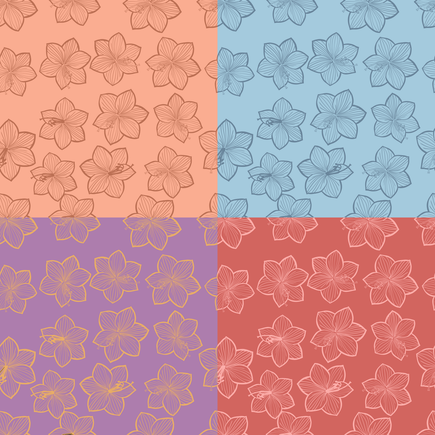 Simple Orchid Repeat Surface Pattern