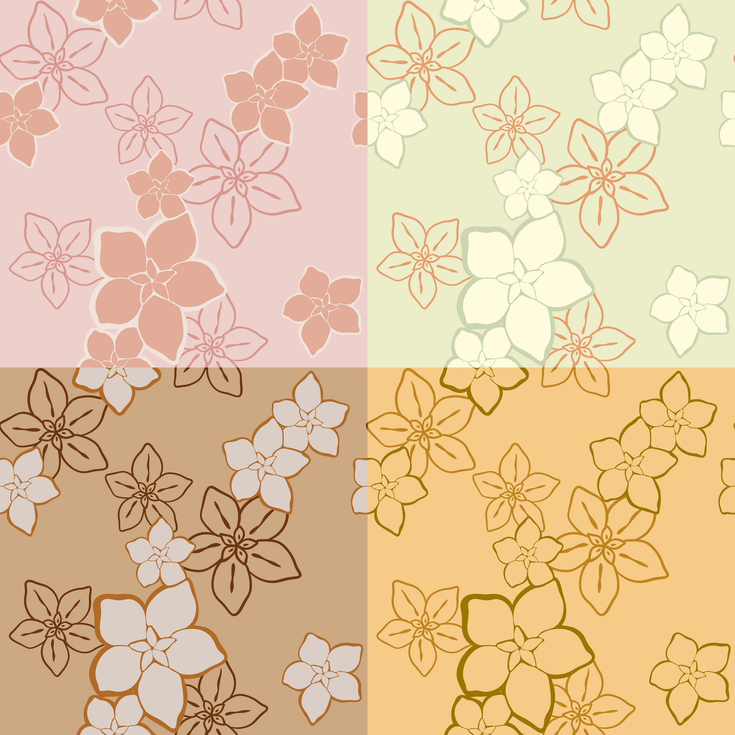 Pretty Stephanotis Repeat Surface Pattern