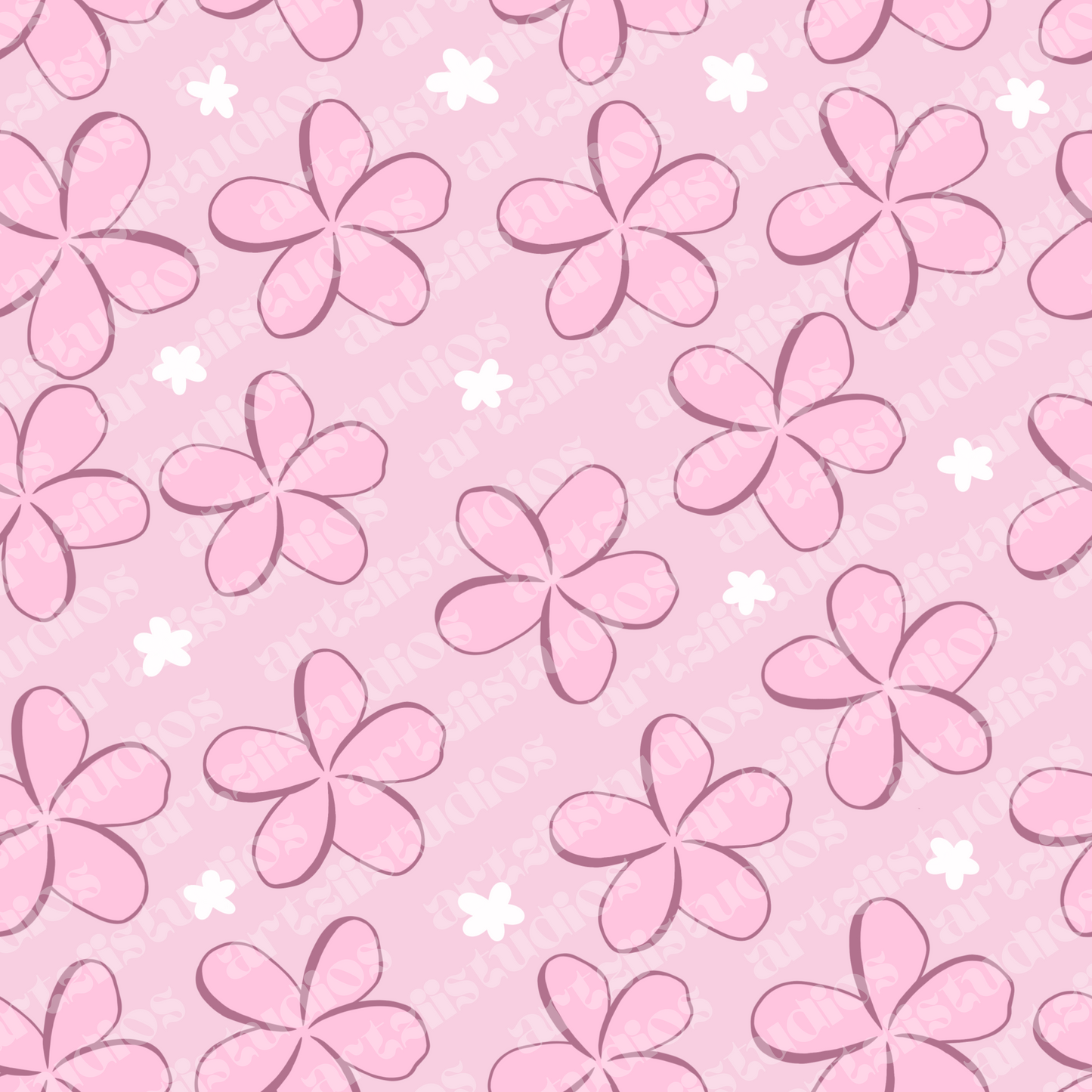 Pink Plumeria Dream Repeat Surface Pattern