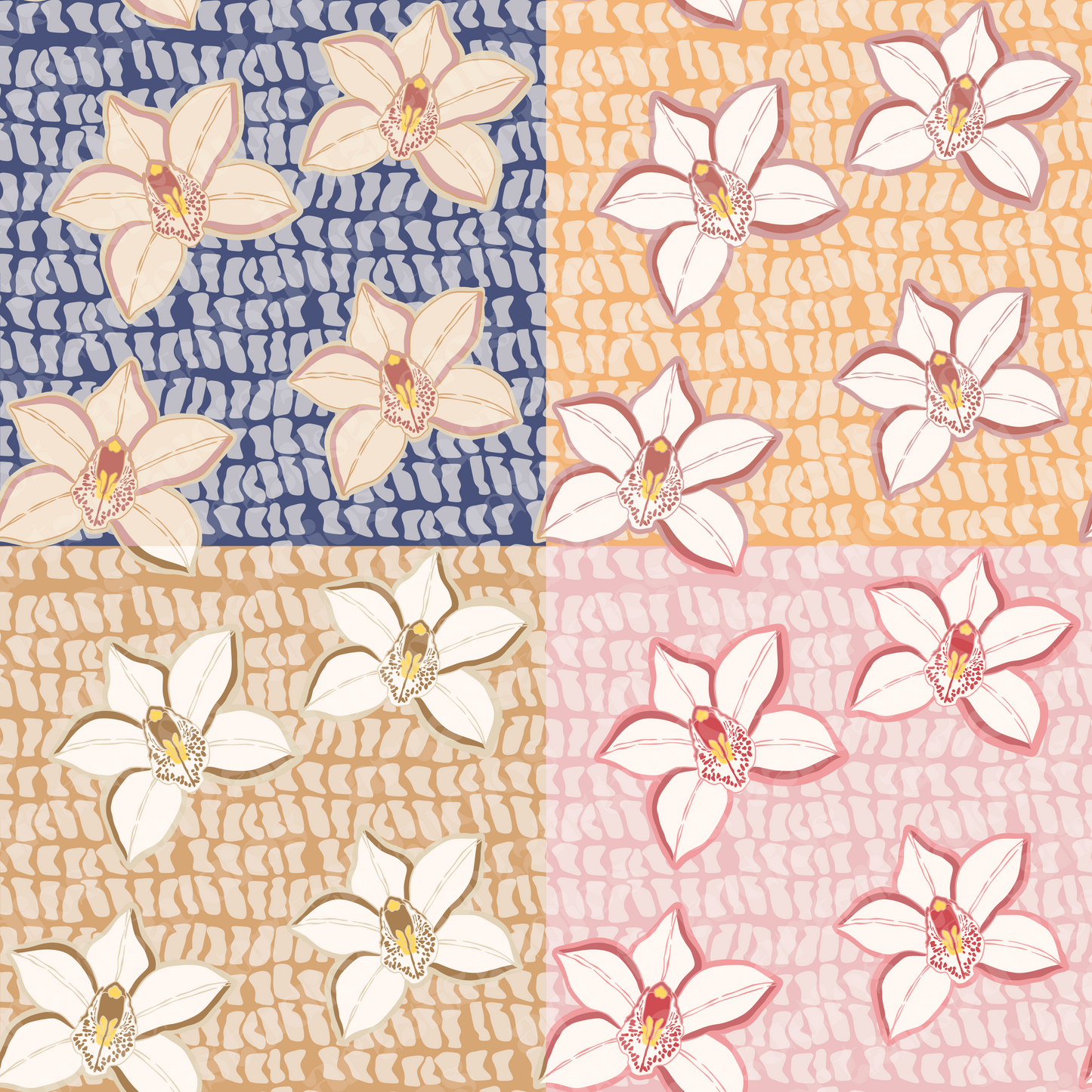 Exclusive Orchid Repeat Surface Pattern for KulewaCo.