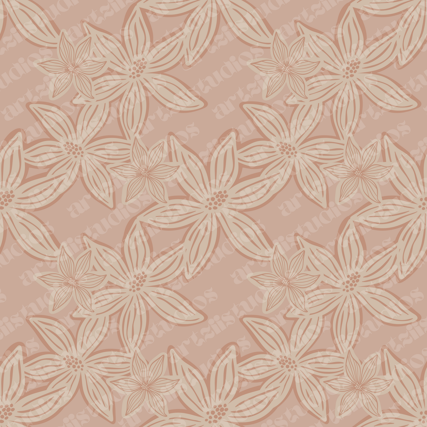 Simple Ylang Ylang Flower Repeat Surface Pattern