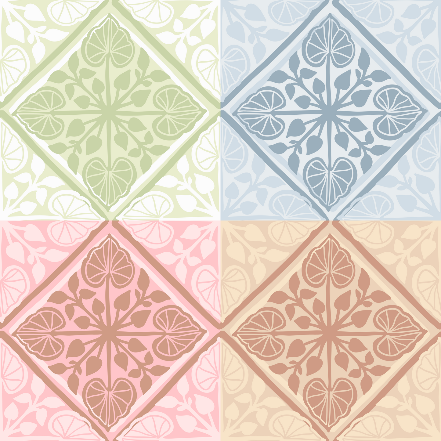 Kalo Quilt Repeat Surface Pattern for Maluhia Babe