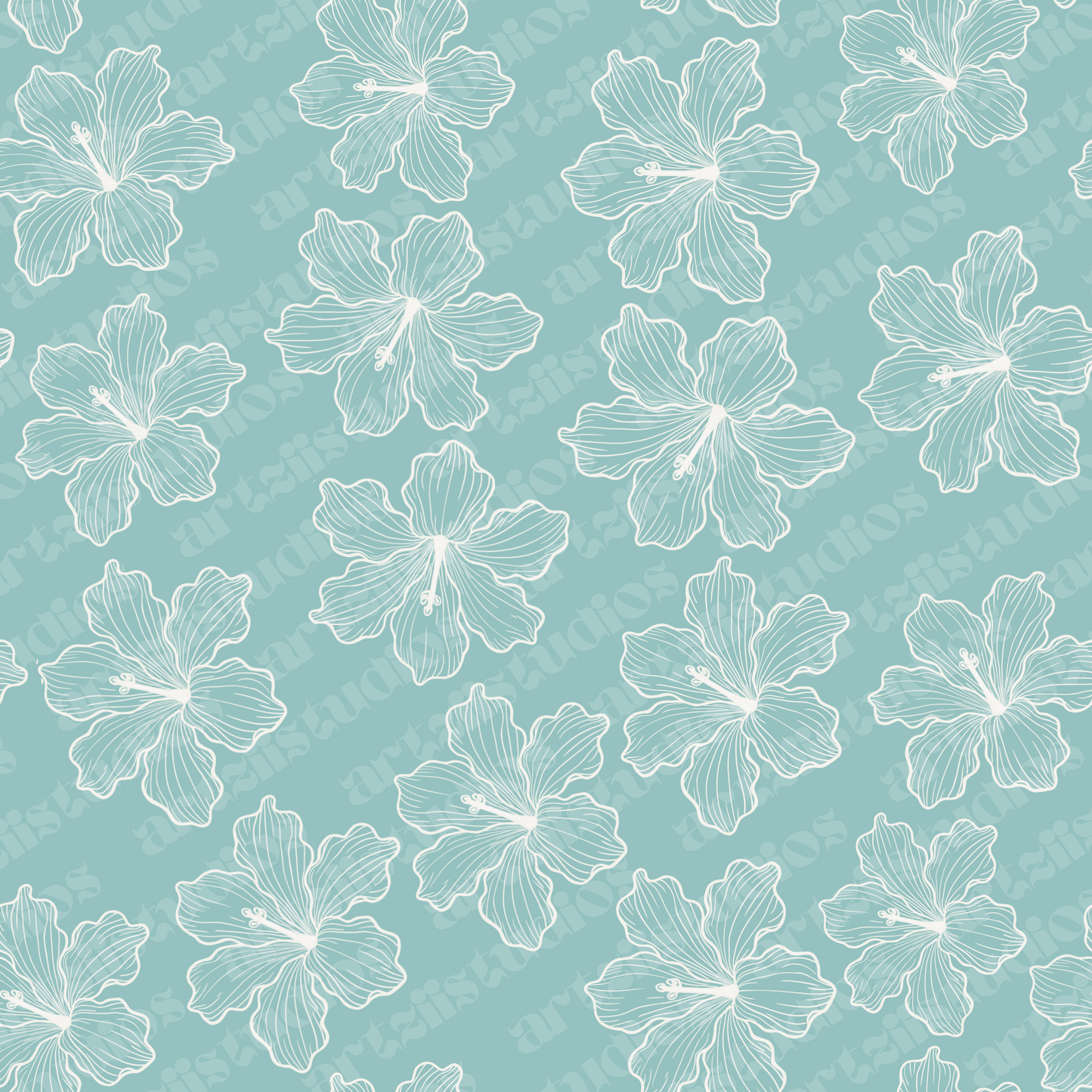 Hibiscus Breeze Repeat Surface Pattern