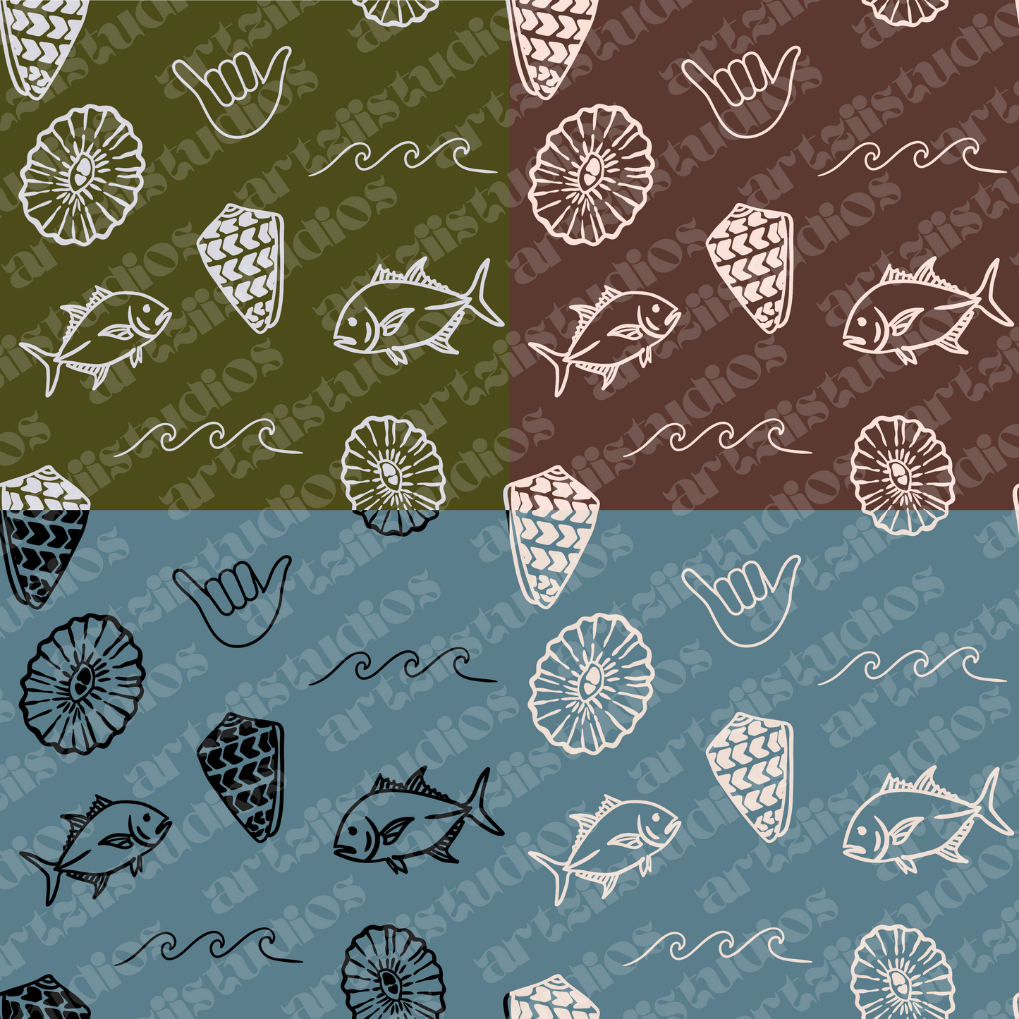 Local Mini Repeat Surface Pattern for iloveyoufromheretokauai