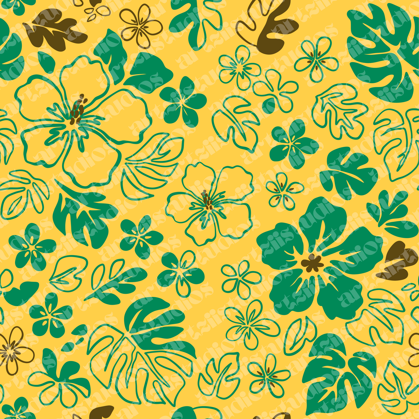 Tropical Doodles Repeat Surface Pattern