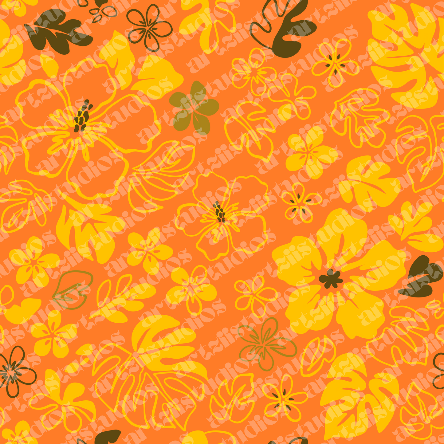 Tropical Doodles Repeat Surface Pattern