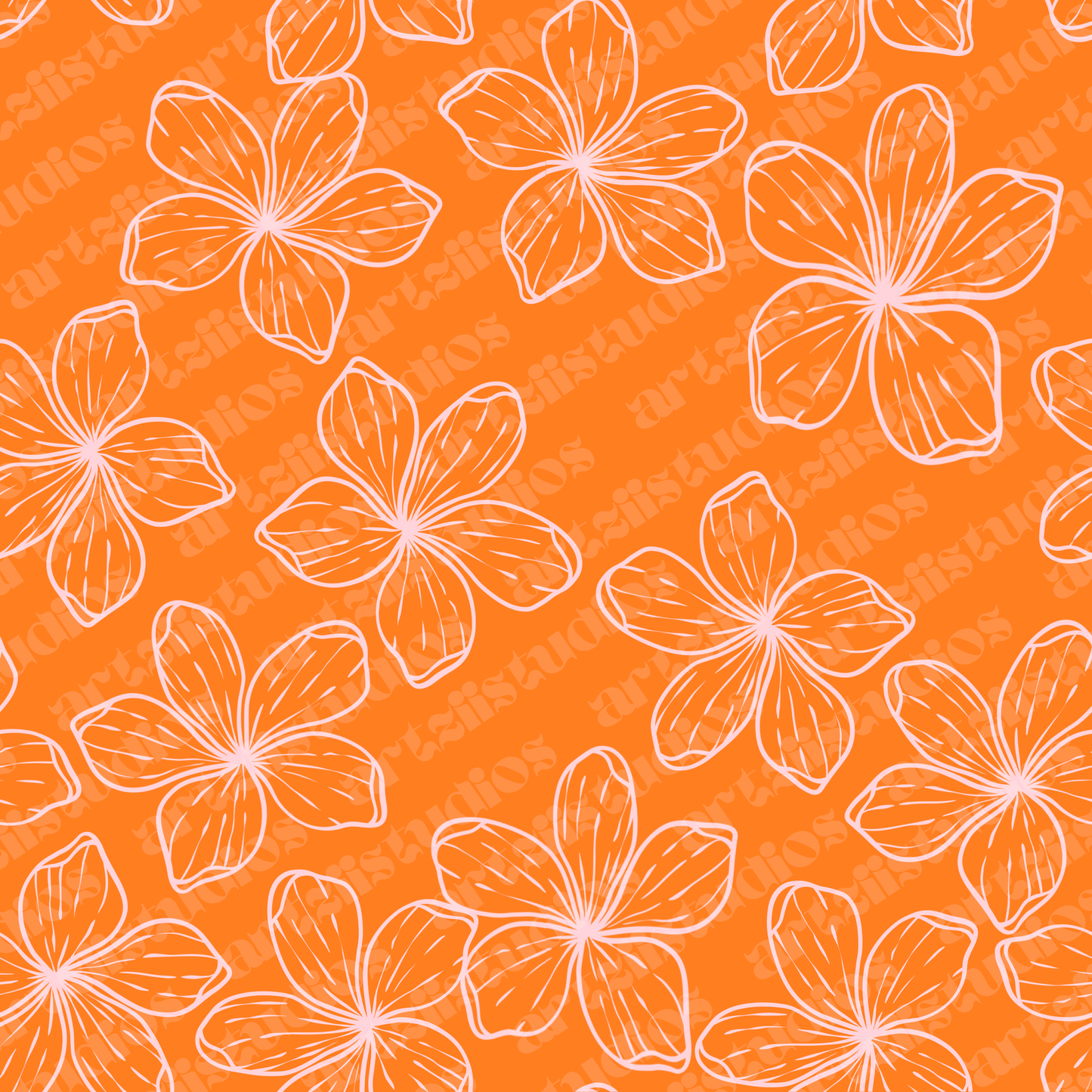 Retro Plumeria Surface Pattern