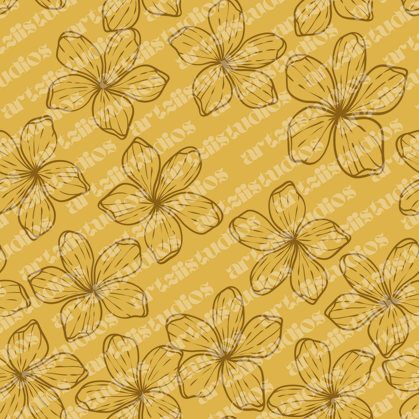 Retro Plumeria Surface Pattern
