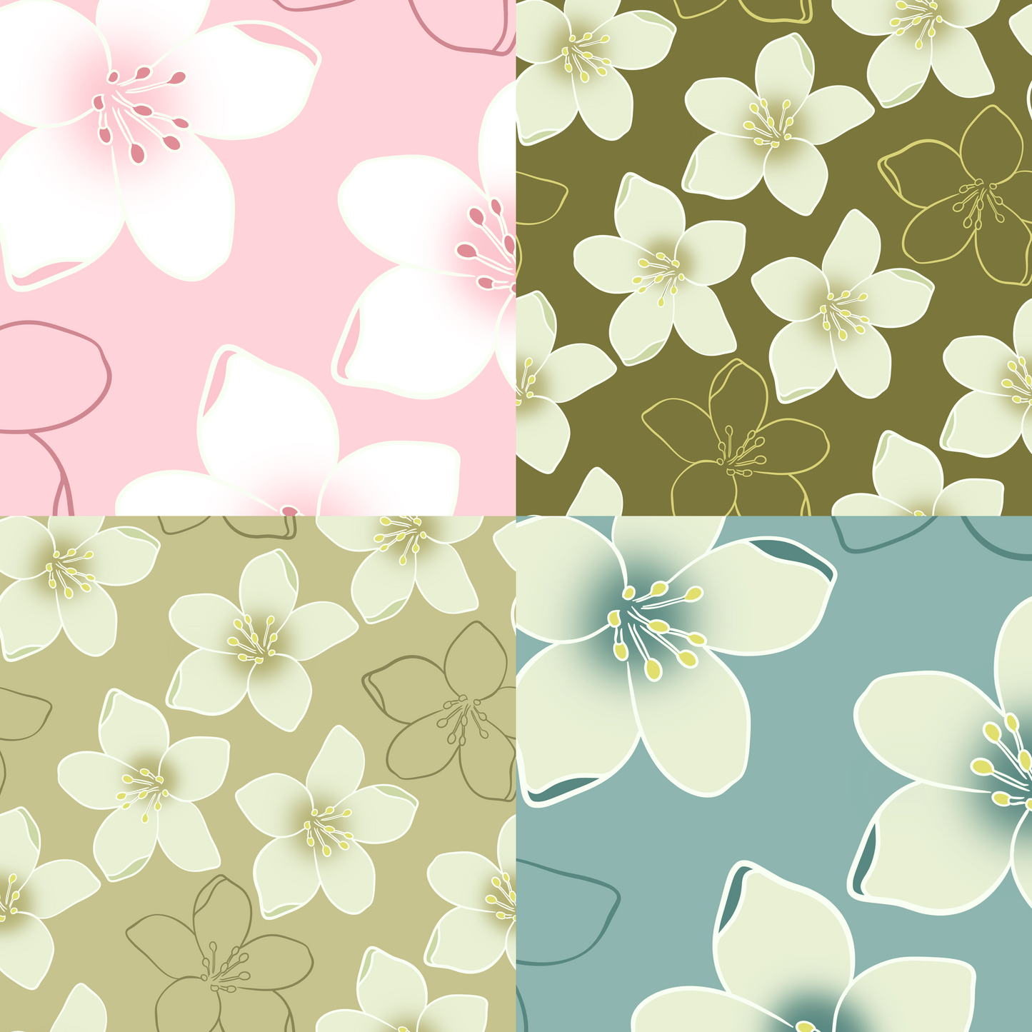Hinahina Beauty Repeat Surface Pattern