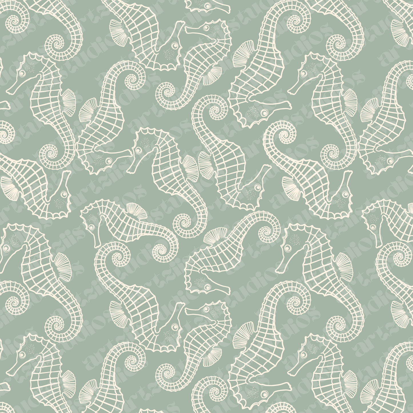 Seahorse Frenzy Repeat Surface Pattern