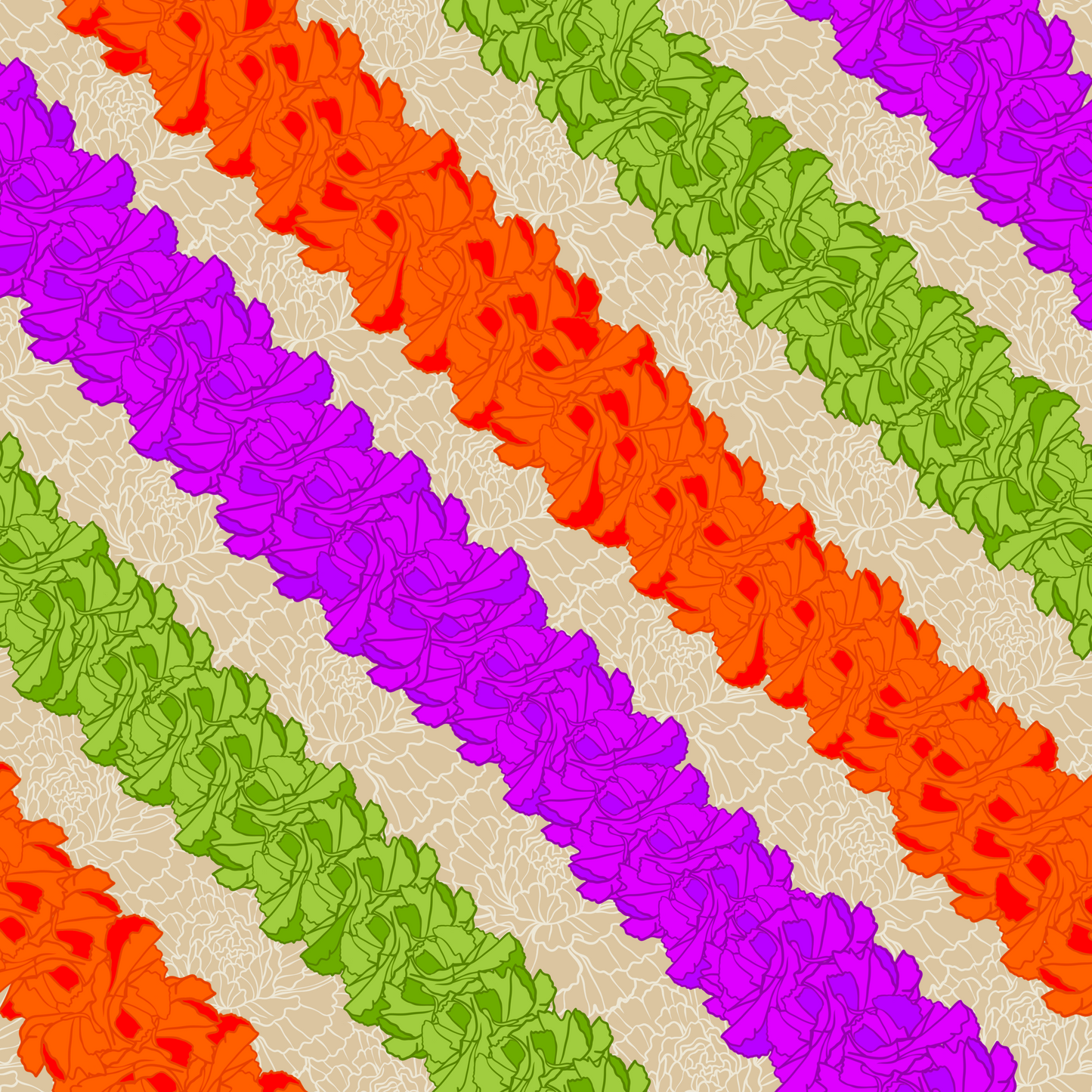 Carnation Lei Repeat Surface Pattern for Jayleen