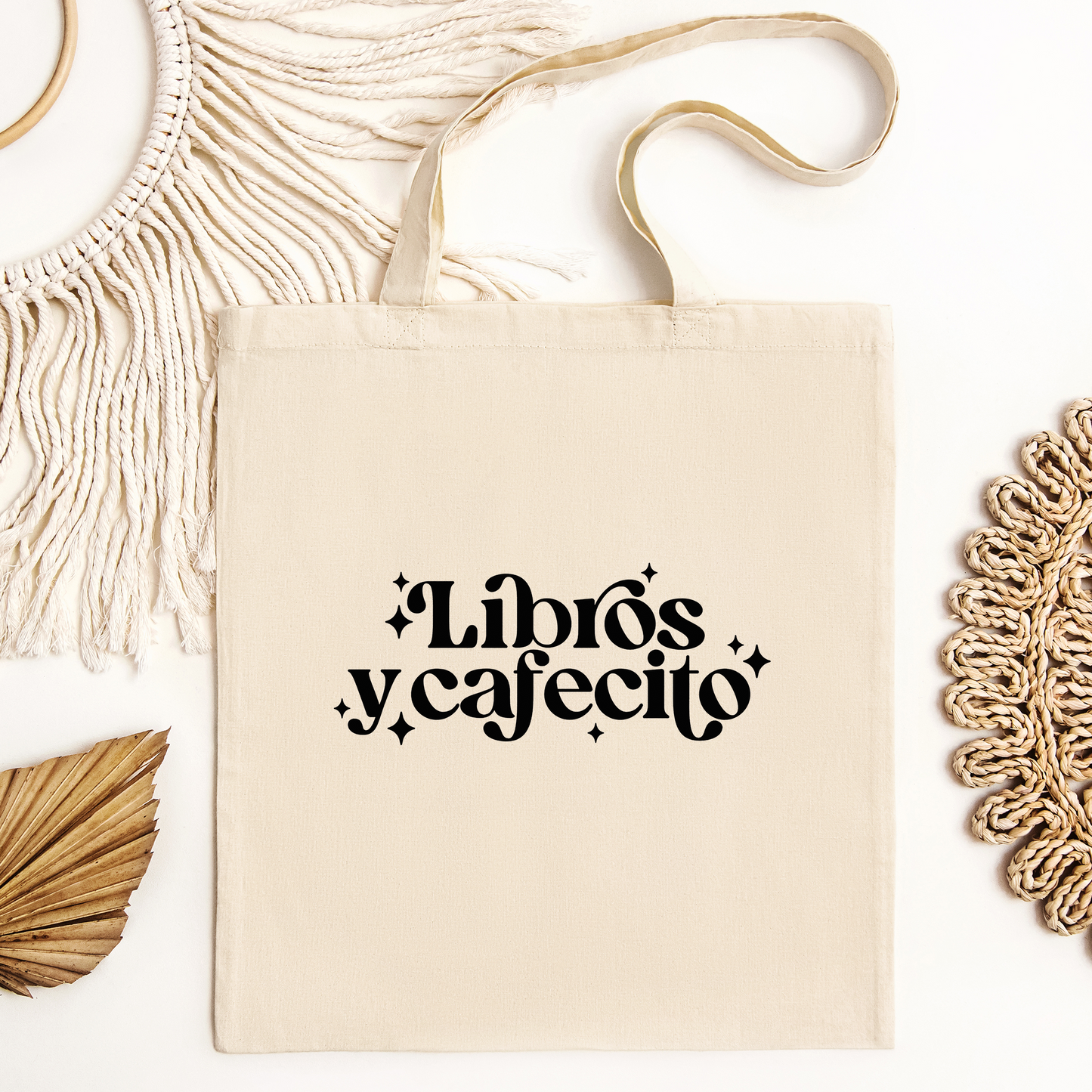 'Libros y Cafecito' Canvas Tote Bag