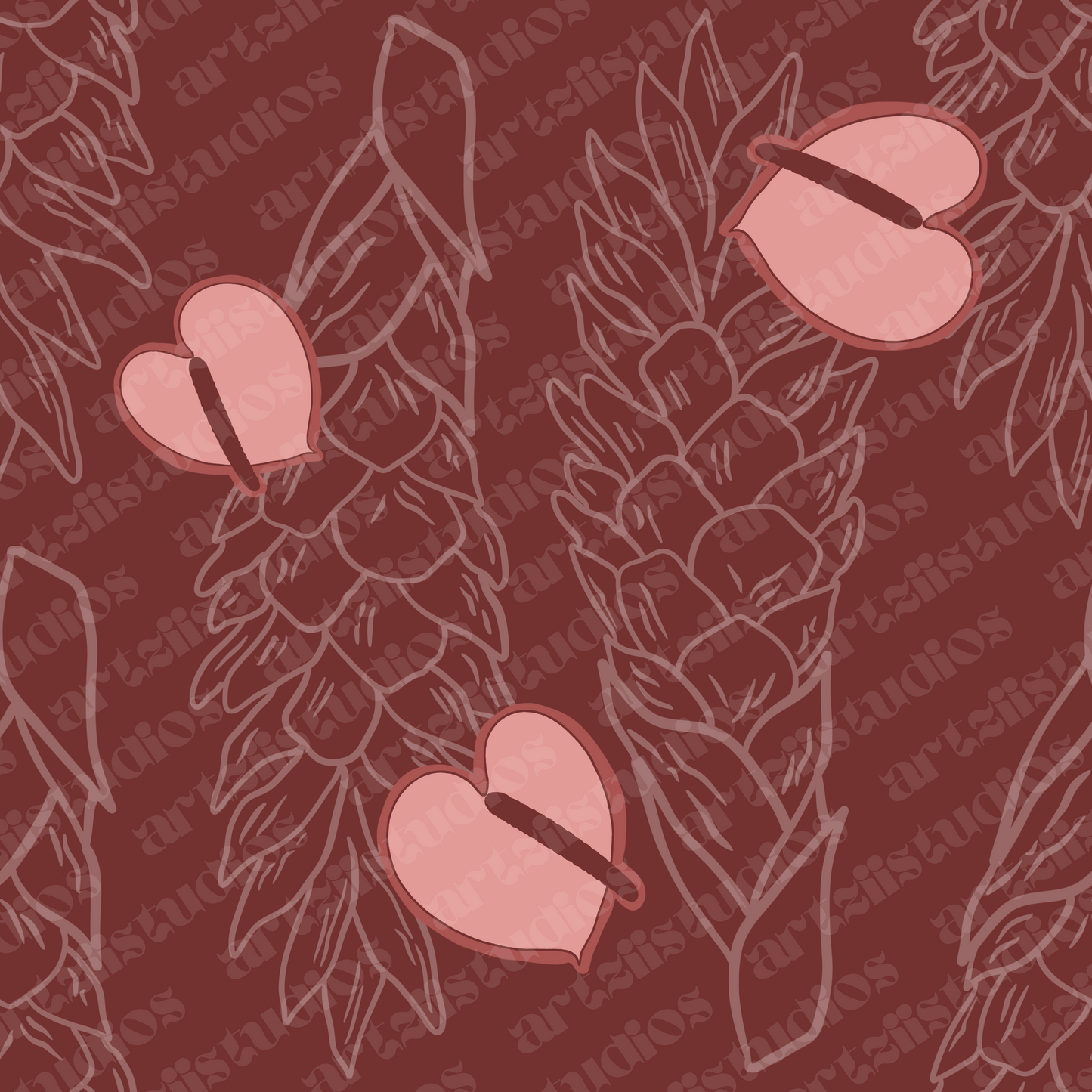 Red Ginger Anthurium Surface Pattern