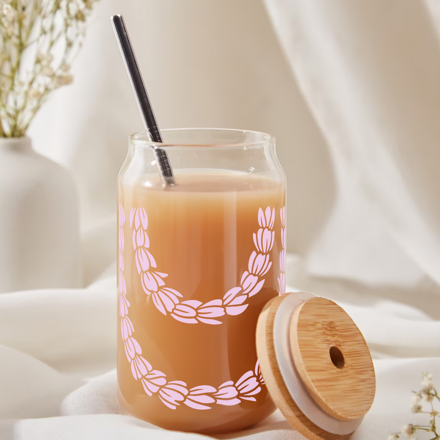 Pikake Lei Glass Cup