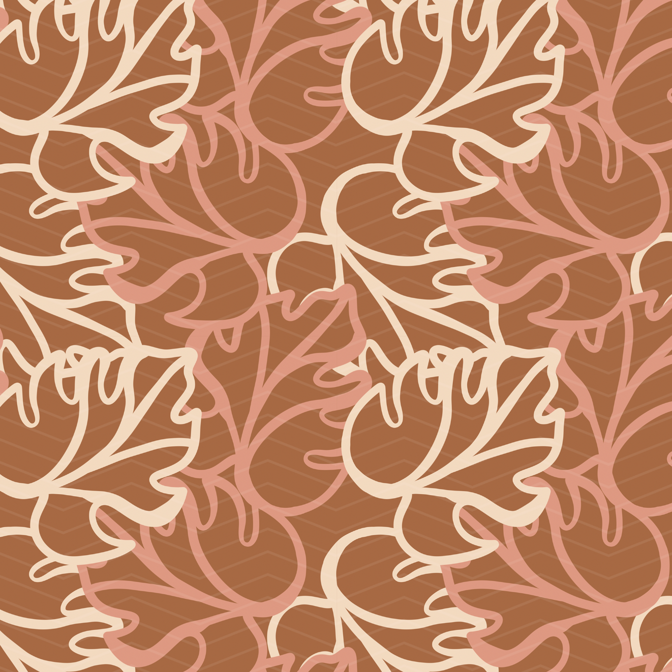 Retro Monsterra Surface Pattern
