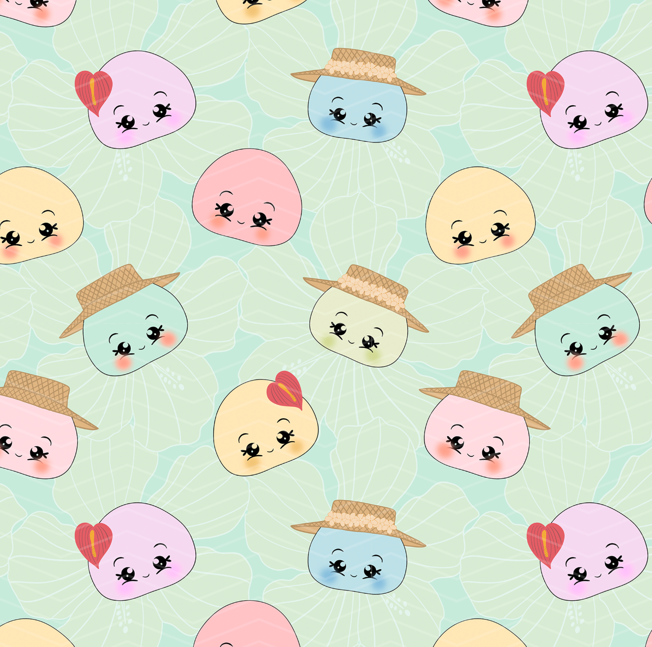 Hawaii Mochi Surface Pattern for The Mochi Mama