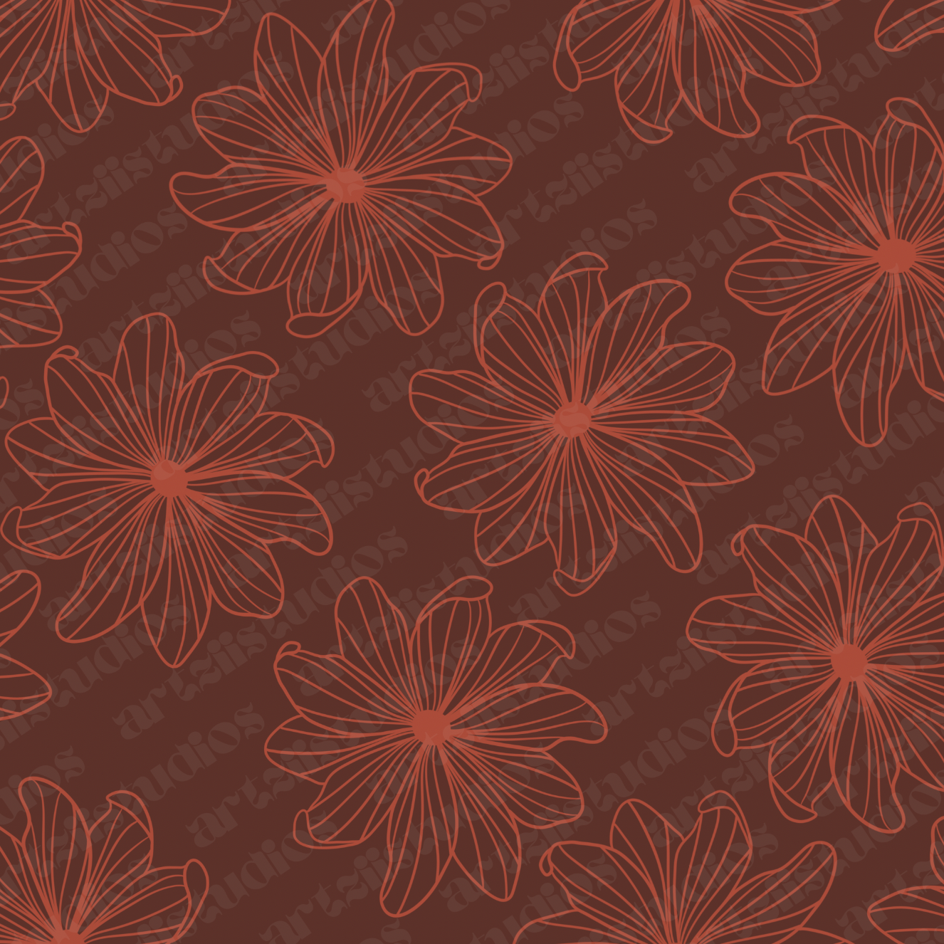 Hibiscus Flower Seamless Pattern