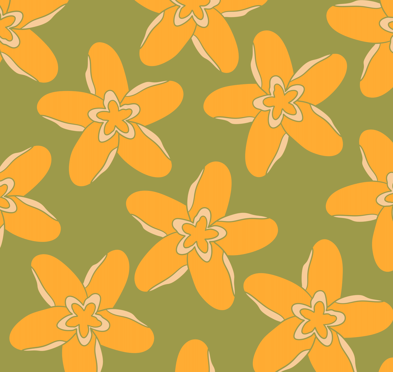 Groovy Plumeria Surface Pattern