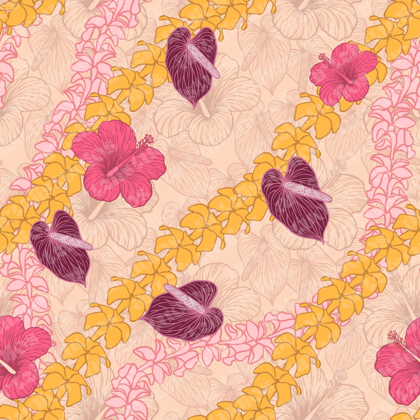 Puakenikeni Lei Repeat Surface Pattern for Skti_