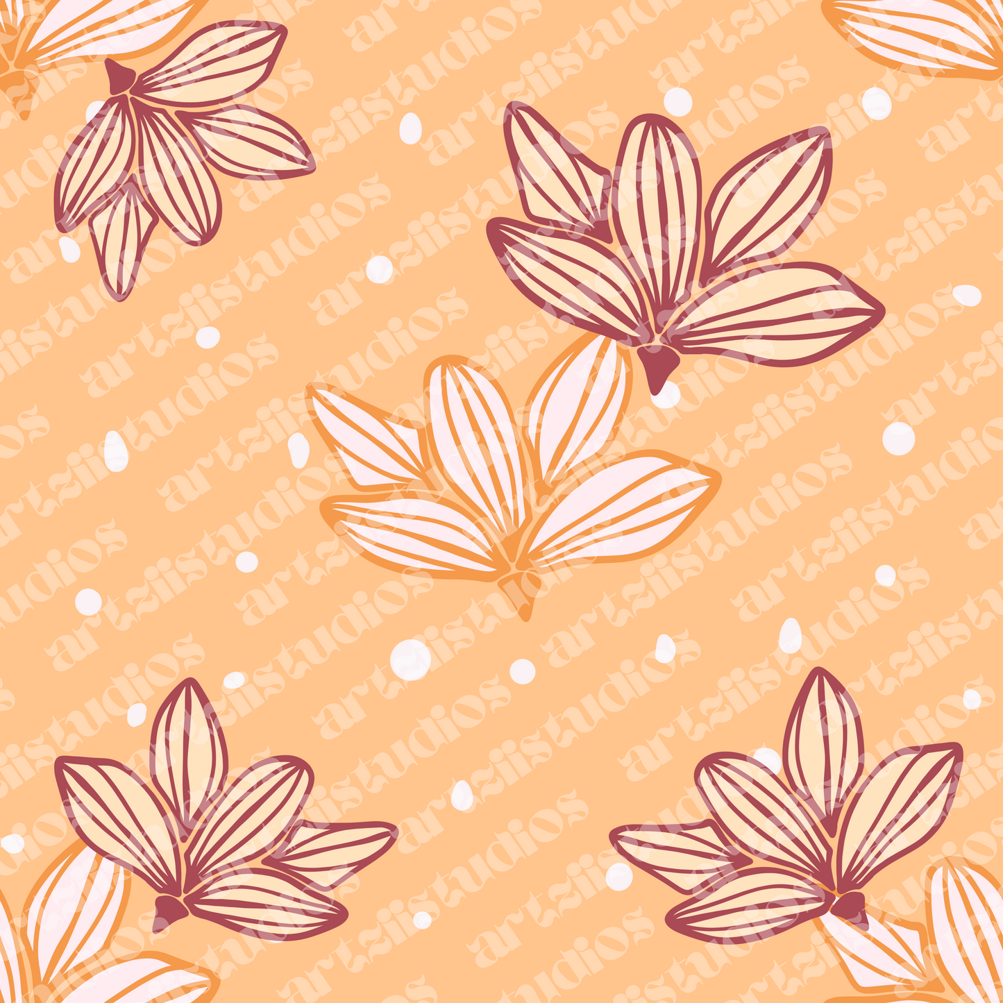 Naupaka Fall Repeat Surface Pattern For ShopReiko