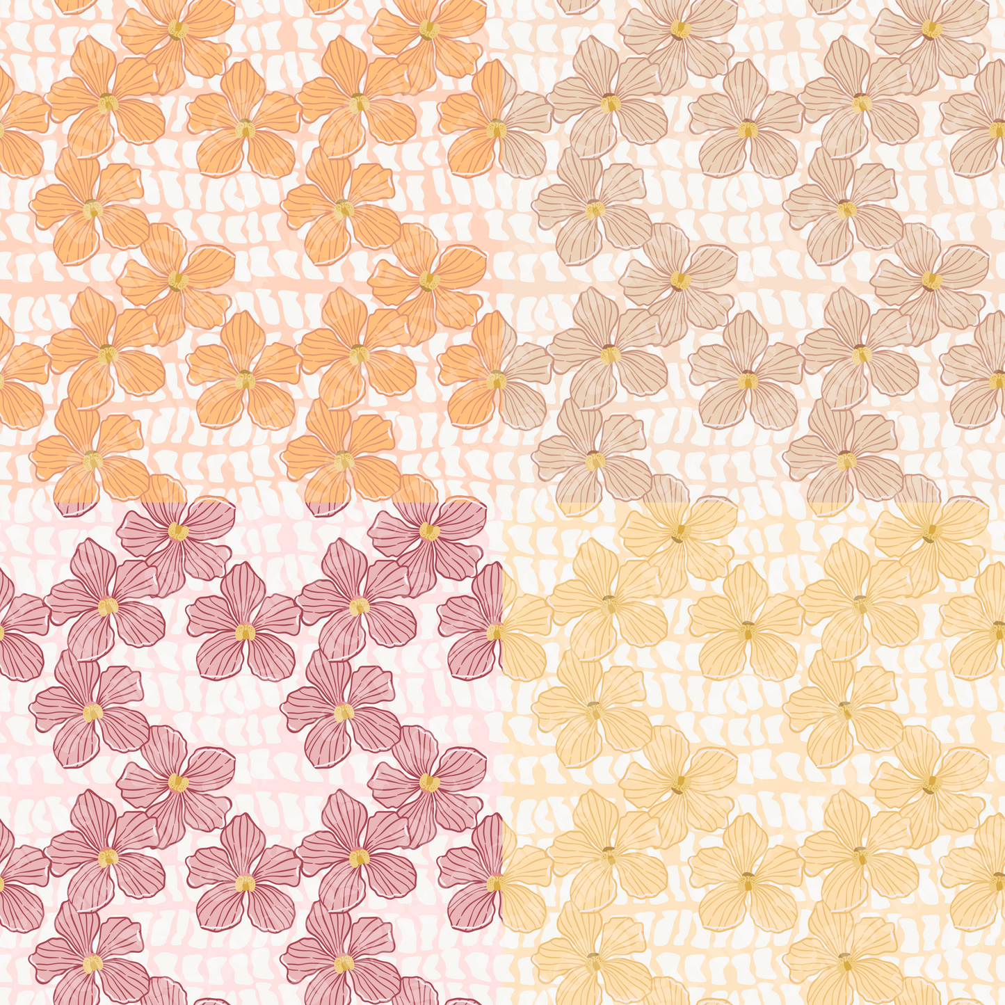 Soft Simple Orchid Repeat Surface Pattern for Maluhia Babe