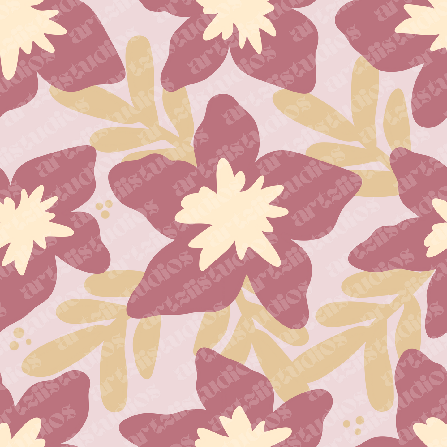 Retro Hibiscus Surface Pattern