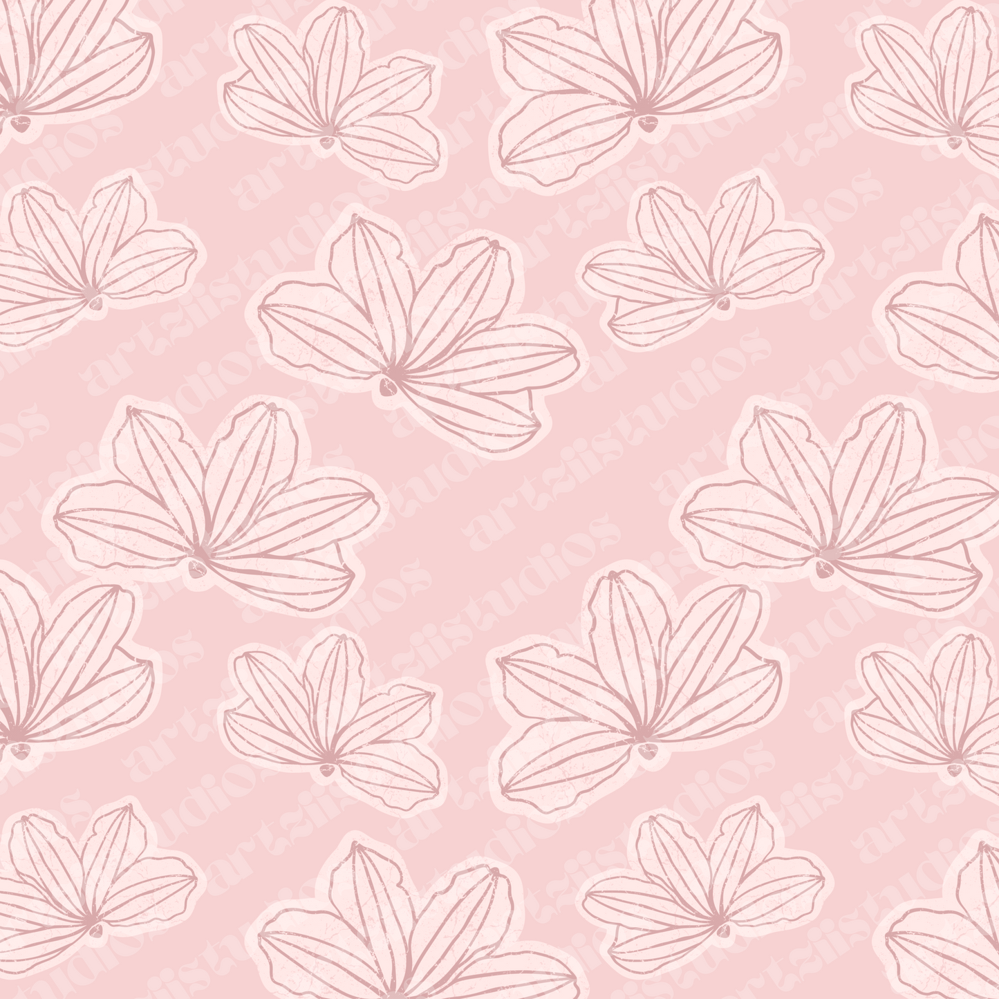 Vintage Naupaka Repeat Surface Pattern