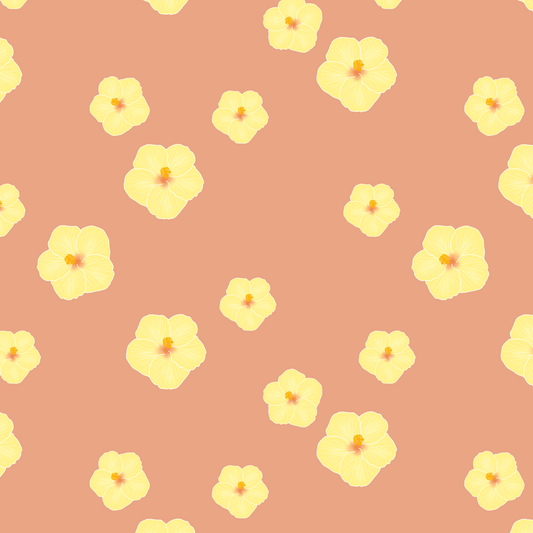 Sunrise Hibiscus Repeat Surface Pattern