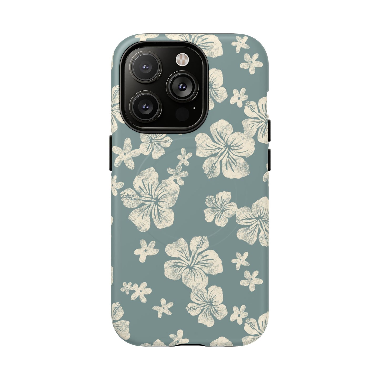 Vintage Hibiscus Phone Case | Floral Tropical Pattern, Matte Magnetic