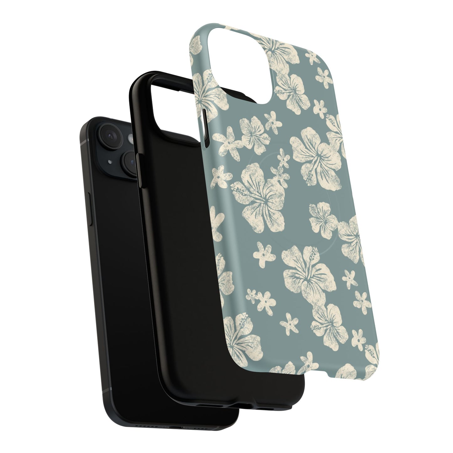 Vintage Hibiscus Phone Case | Floral Tropical Pattern, Matte Magnetic
