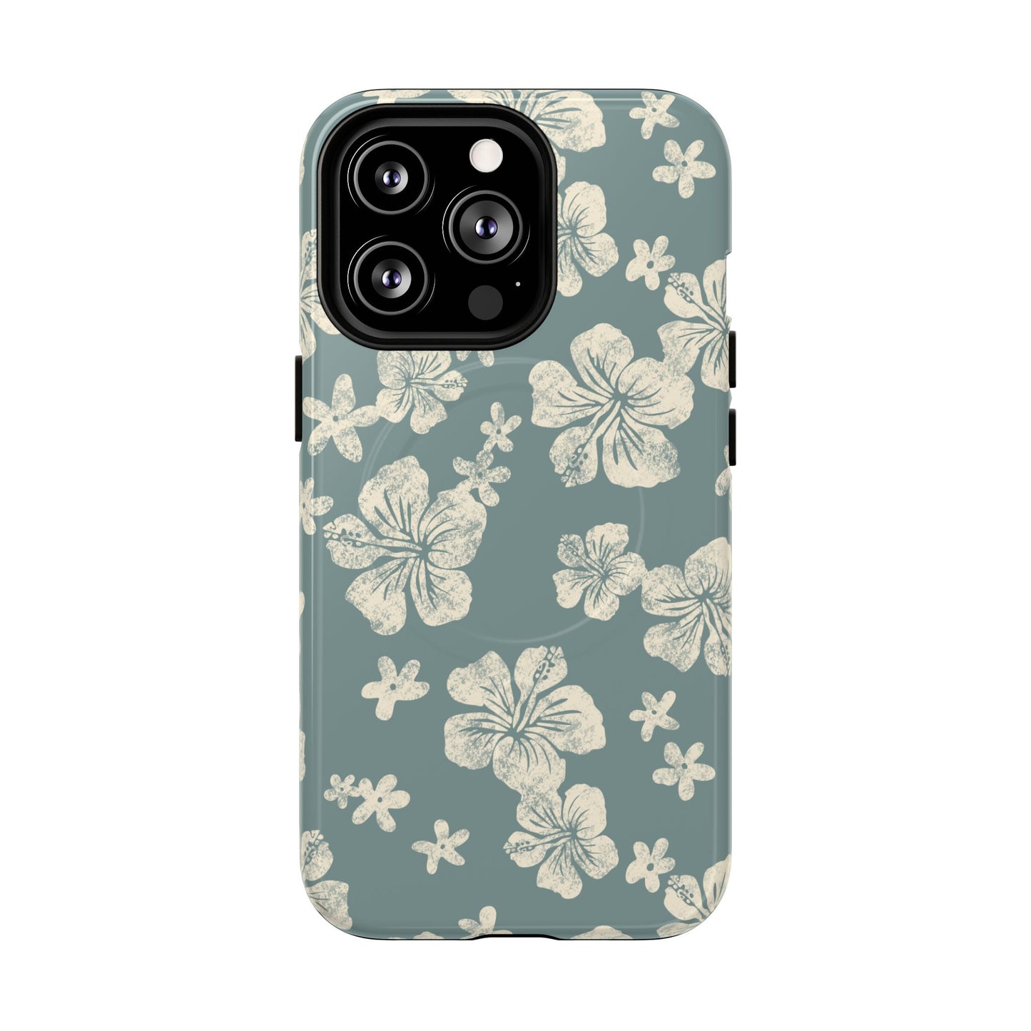 Vintage Hibiscus Phone Case | Floral Tropical Pattern, Matte Magnetic