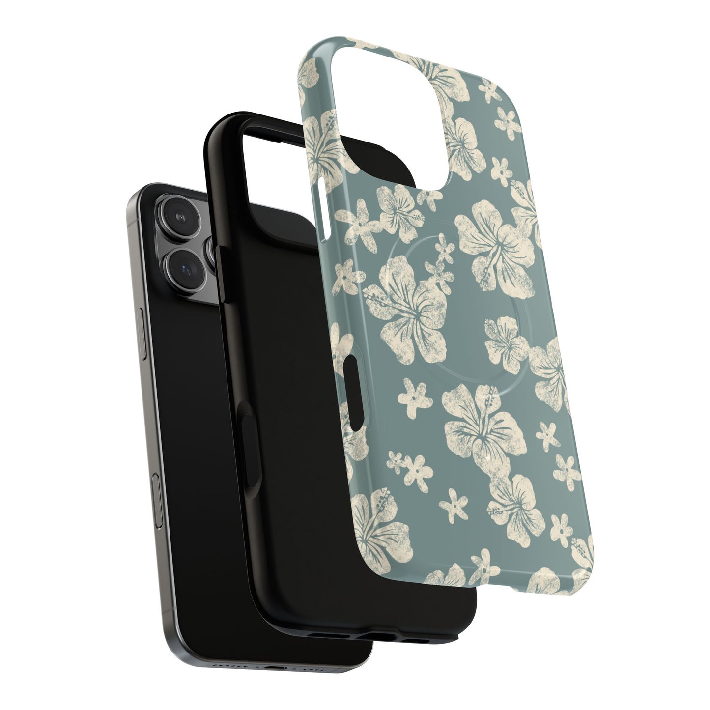 Vintage Hibiscus Phone Case | Floral Tropical Pattern, Matte Magnetic