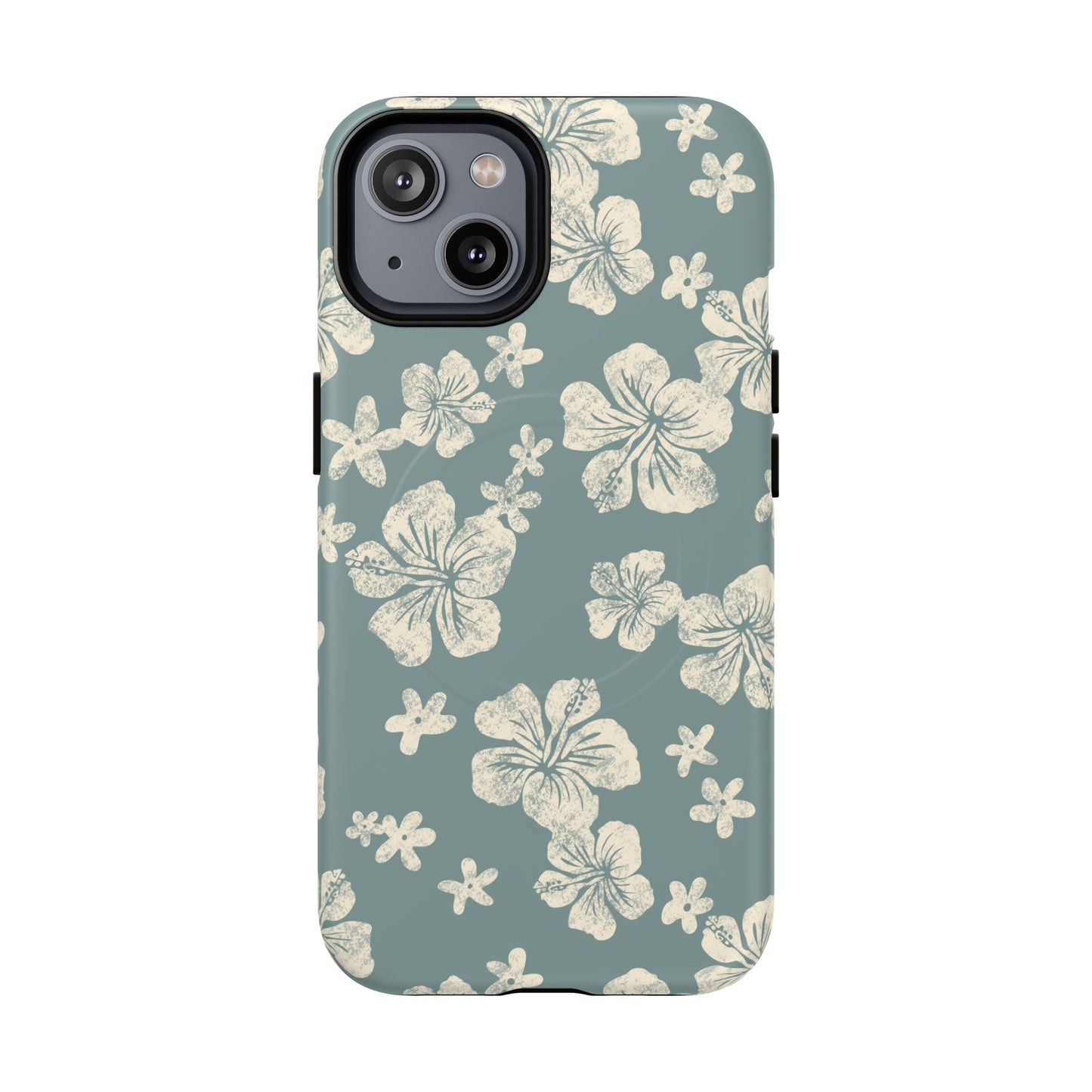 Vintage Hibiscus Phone Case | Floral Tropical Pattern, Matte Magnetic