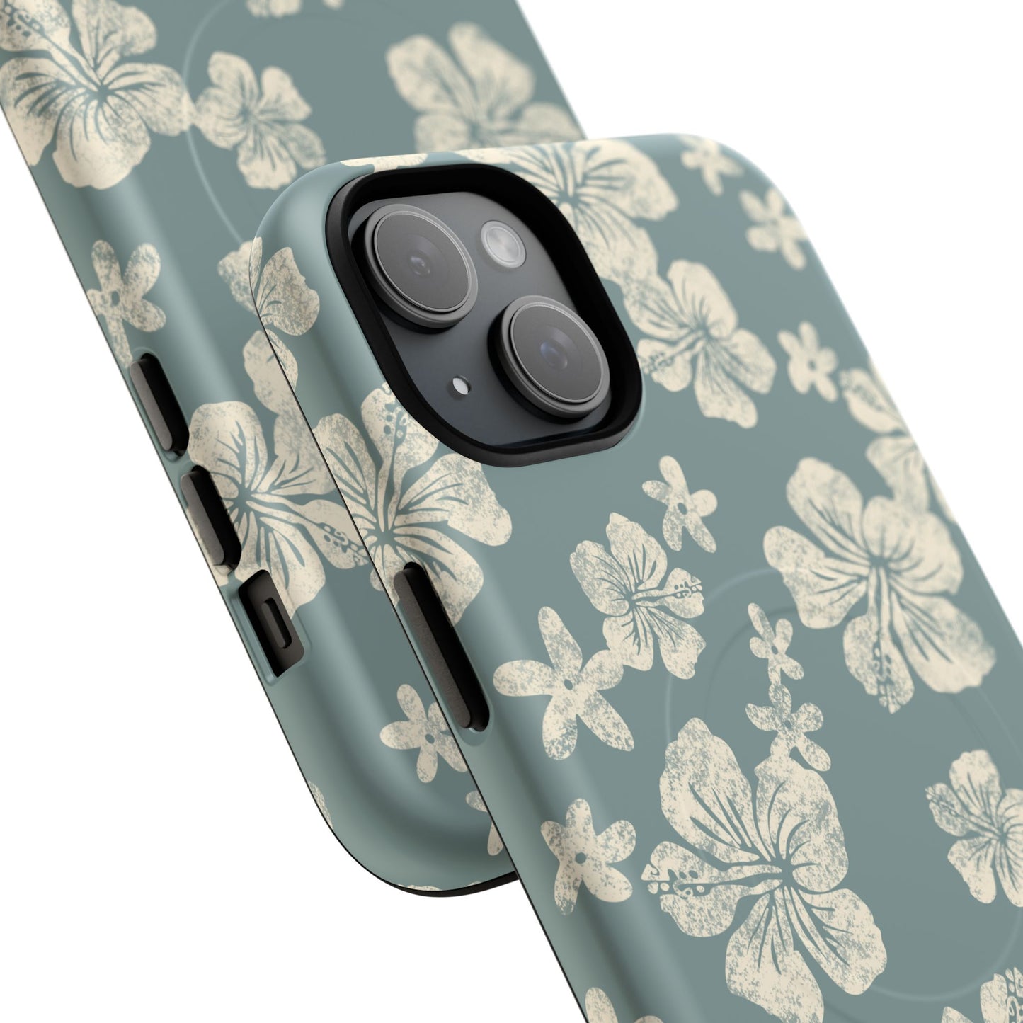 Vintage Hibiscus Phone Case | Floral Tropical Pattern, Matte Magnetic
